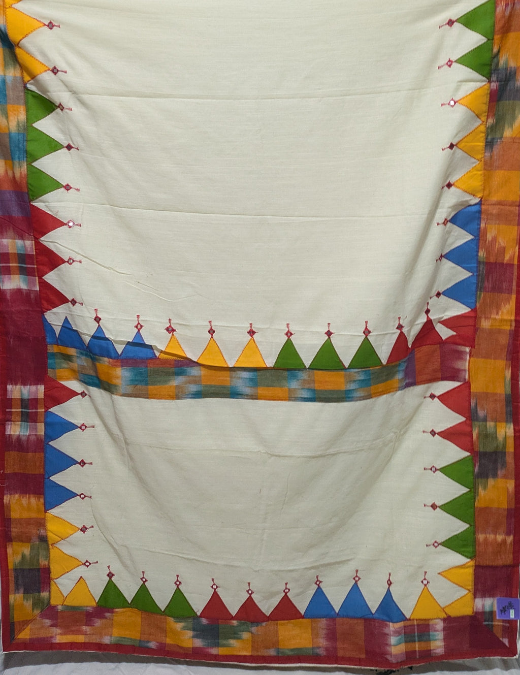 Applique Cotton Sari with Blouse Piece