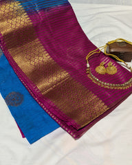 Semi Ghicha Silk Sari with Blouse Piece