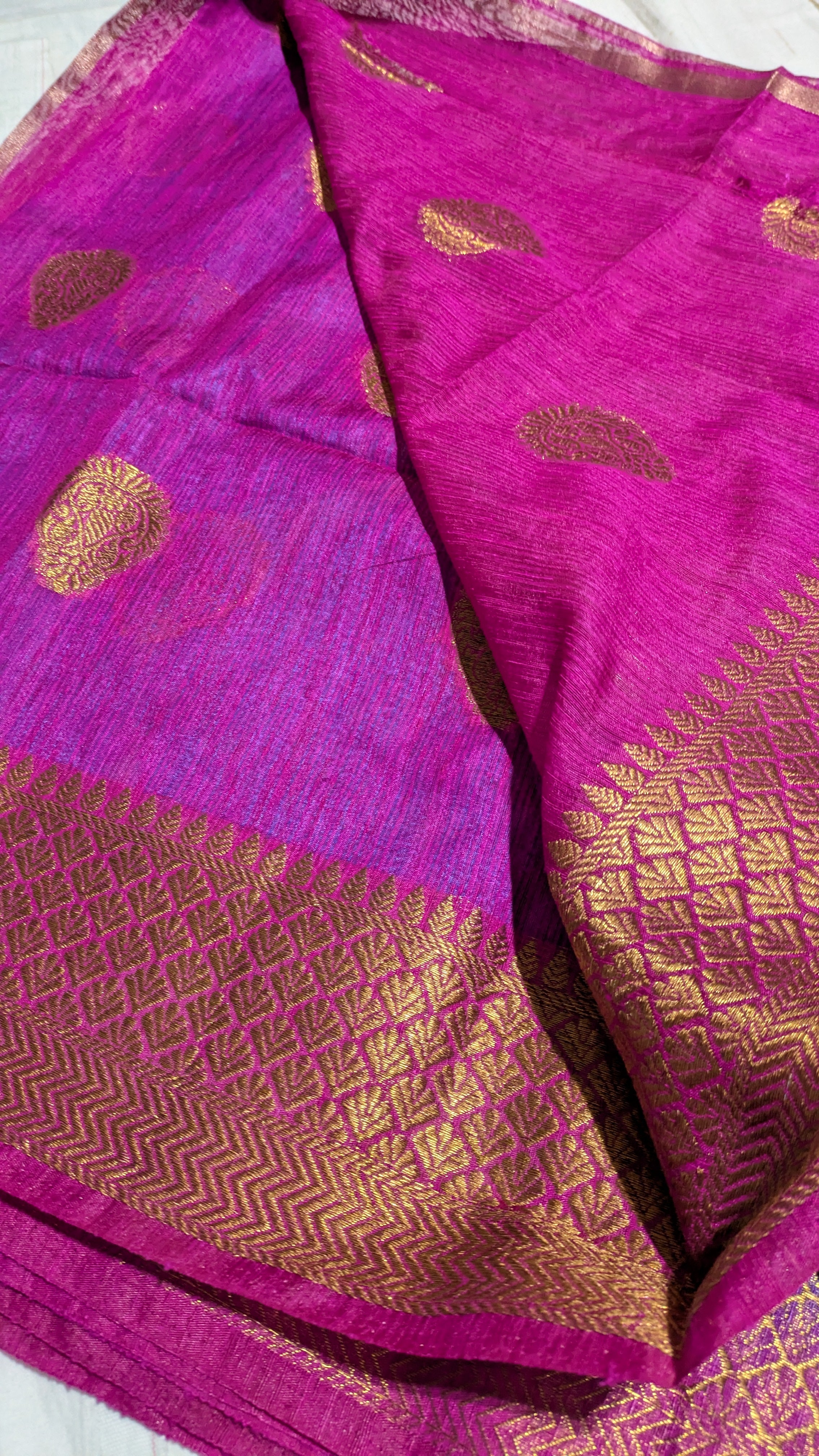 Semi Ghicha Silk Saree with Blouse Piece