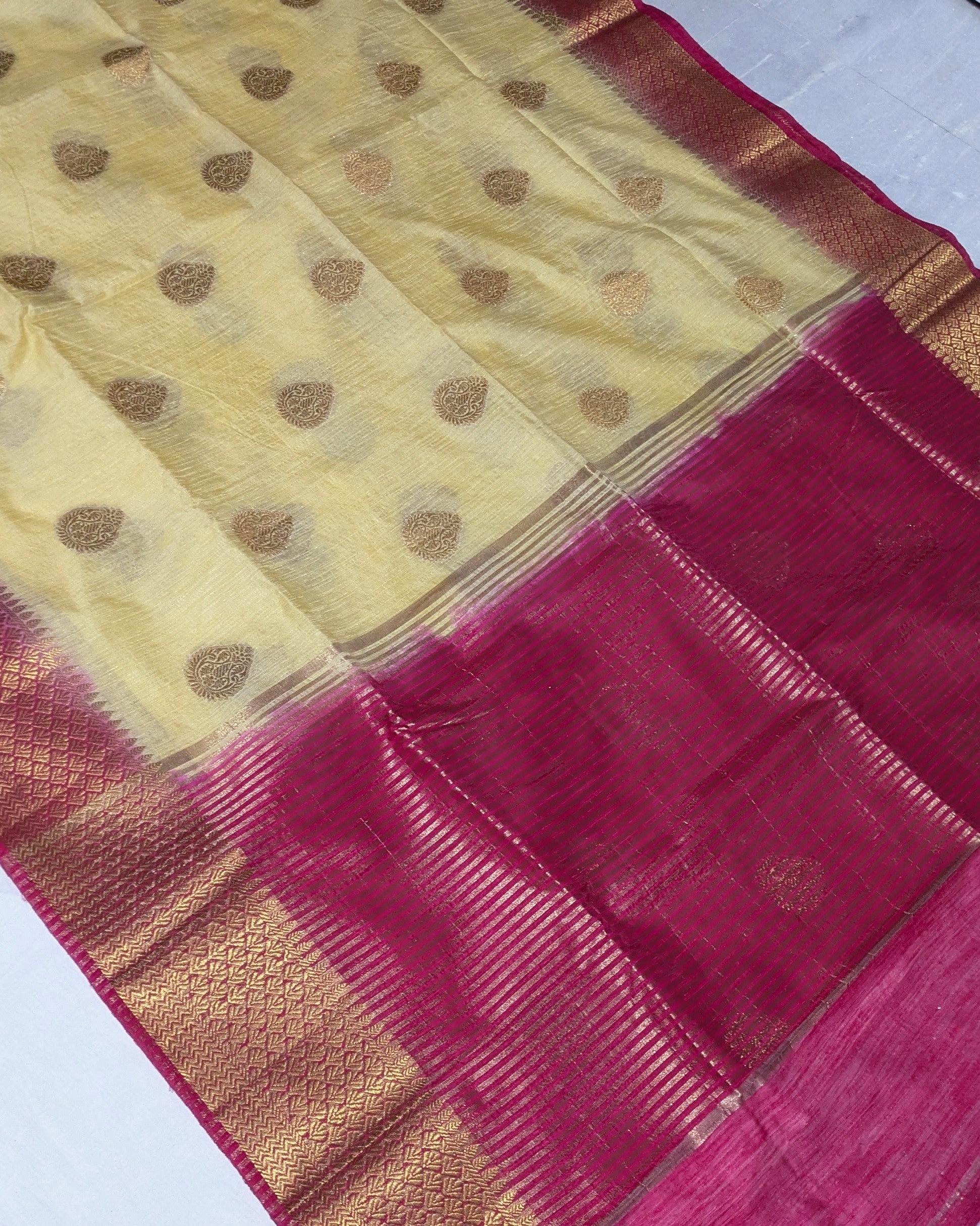Semi Ghicha Silk Saree with Blouse Piece