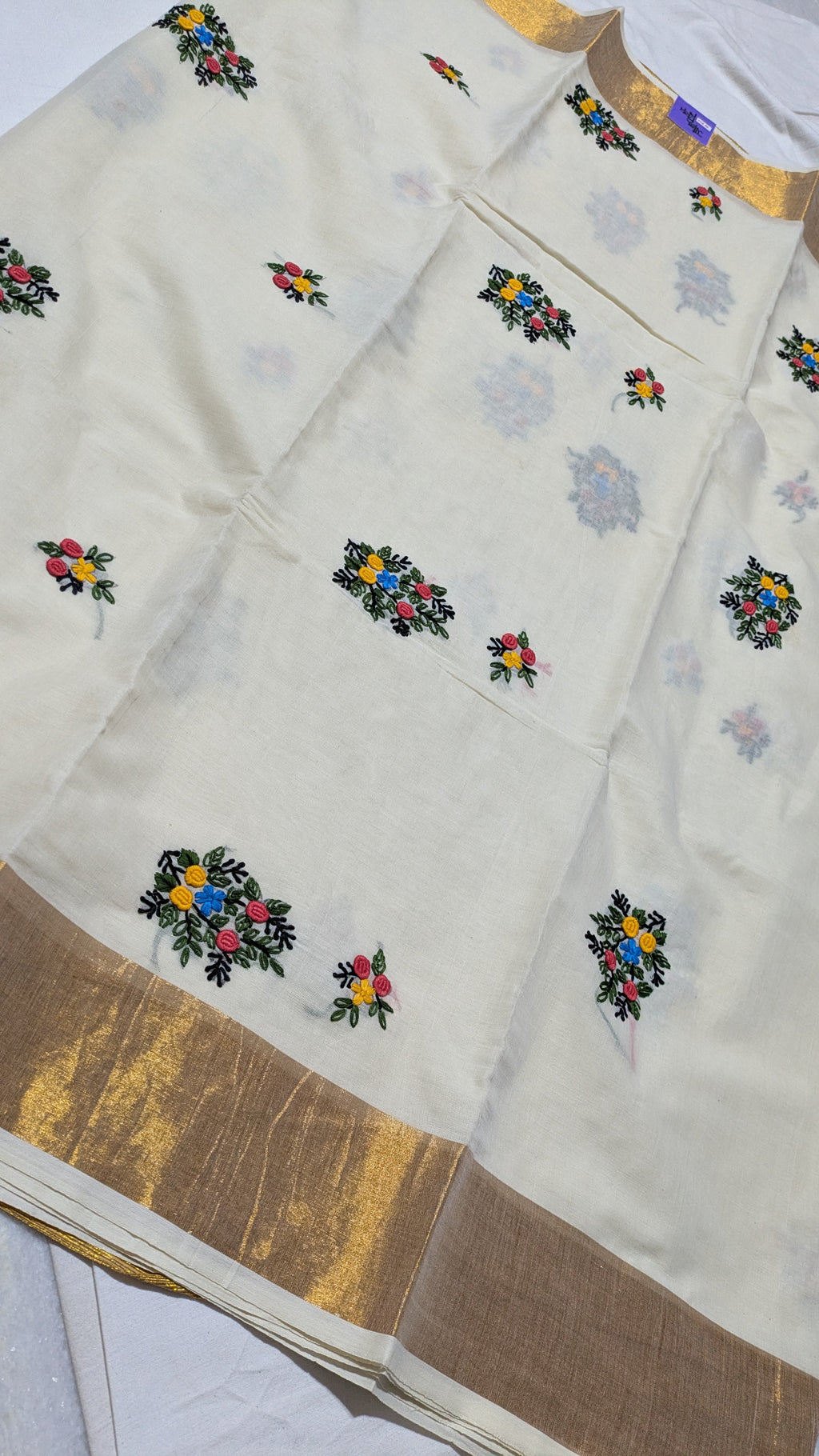 Kerala Cotton Sari (No Blouse Piece)