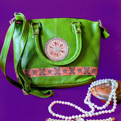 Leather Bag from Santiniketan (Green)