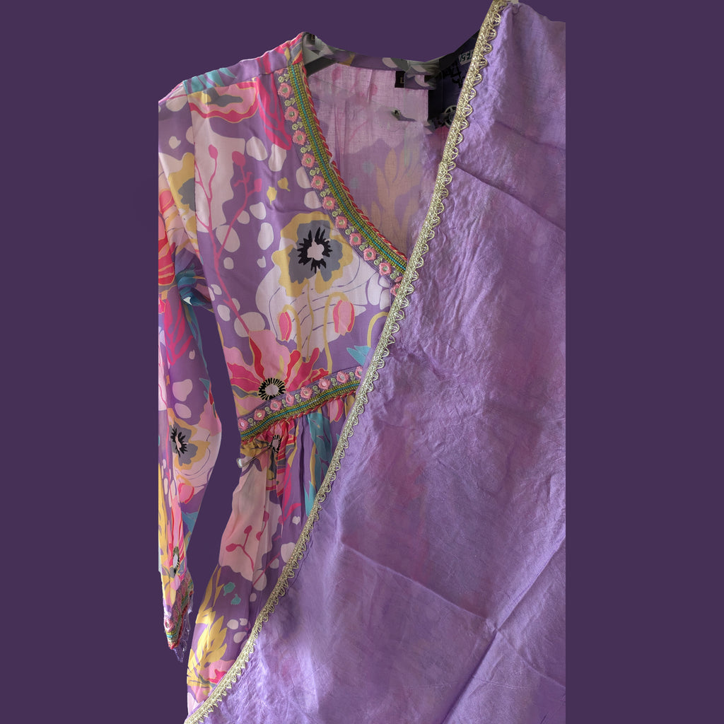 Three Piece Kurti Set (Alia Cut)