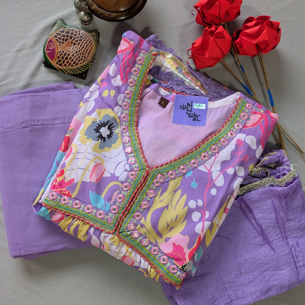 Three Piece Kurti Set (Alia Cut)