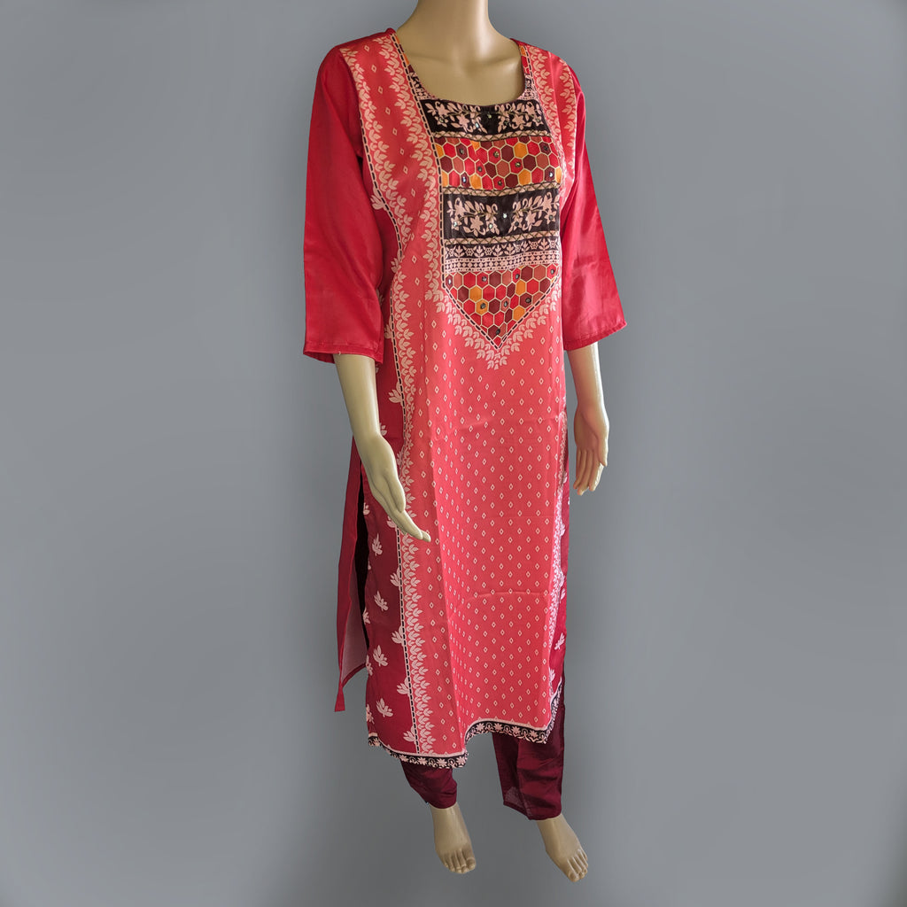Pink Three Piece Kurti