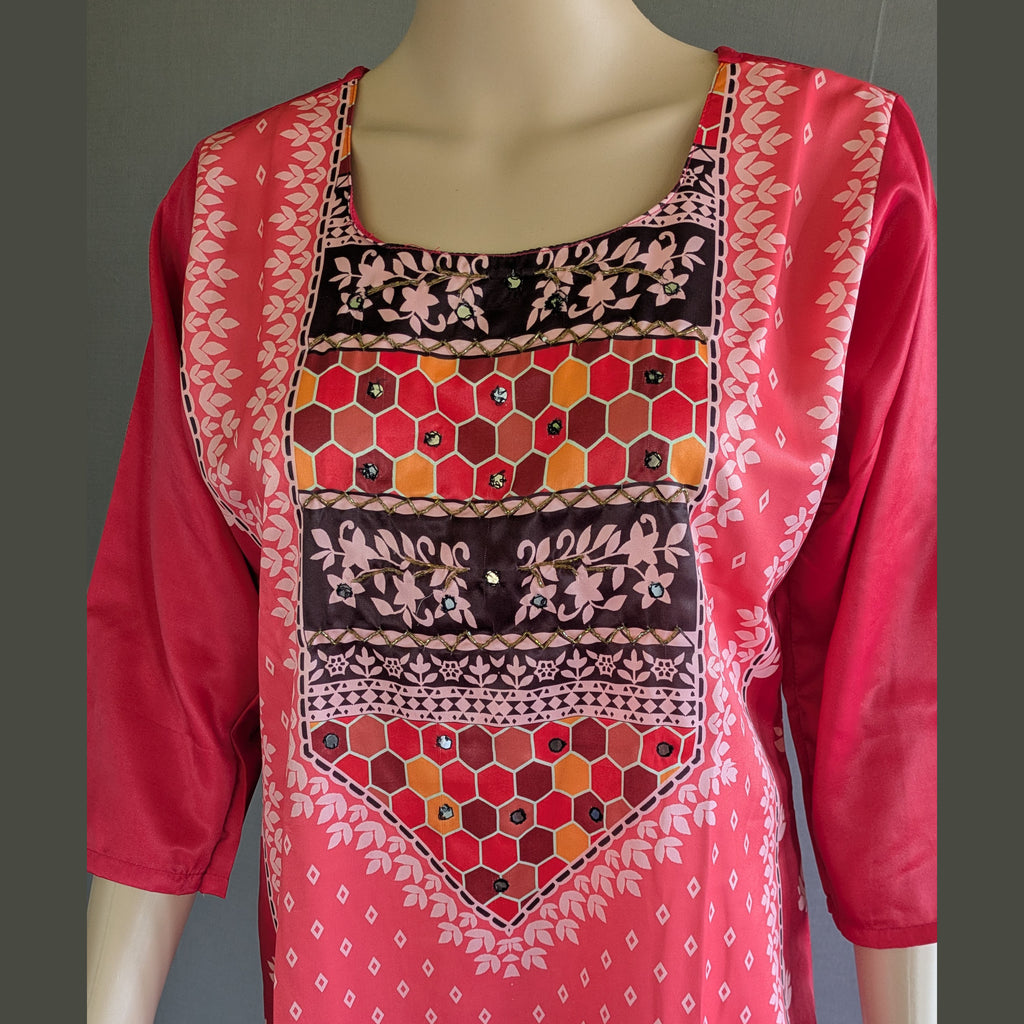 Pink Three Piece Kurti