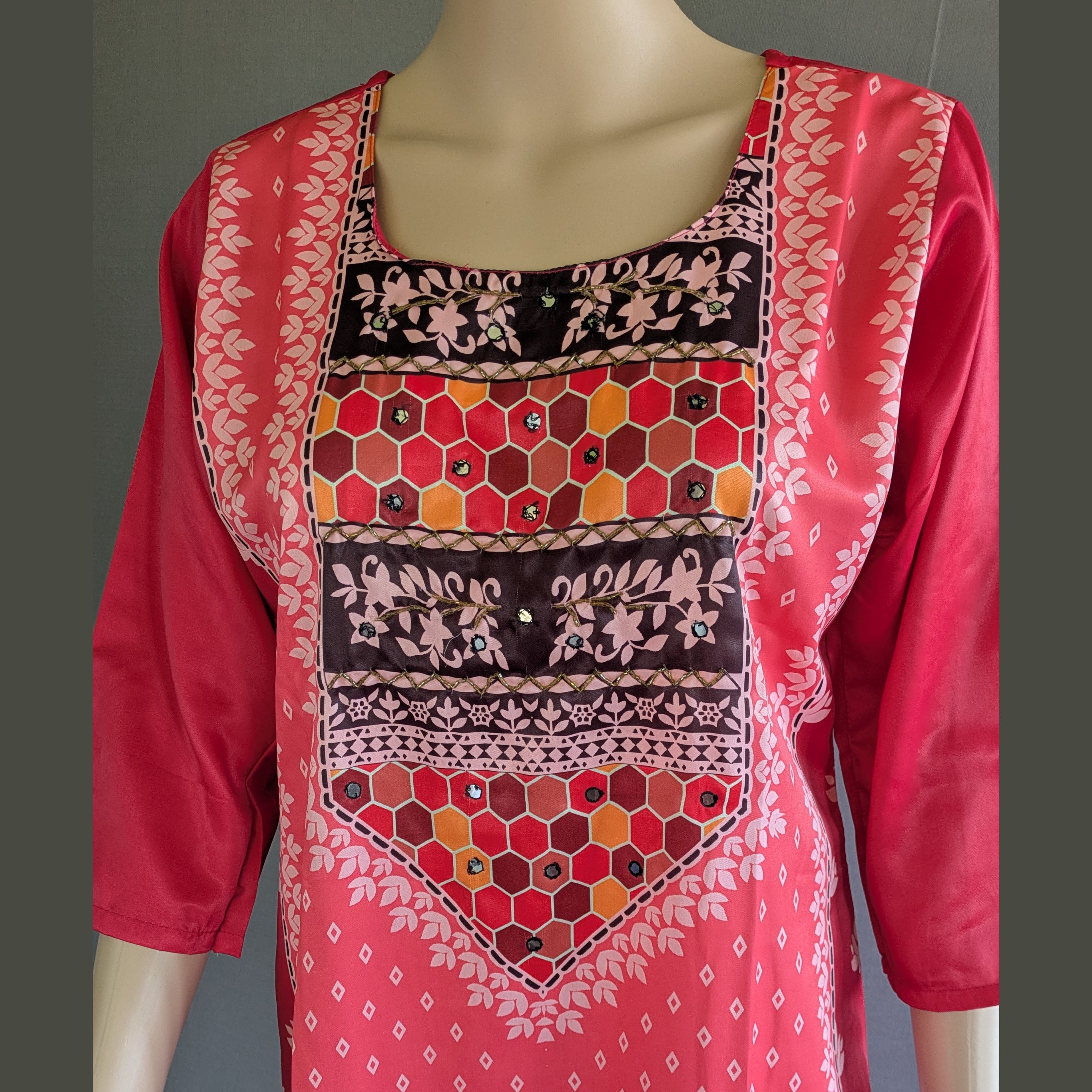 Pink Three Piece Kurti