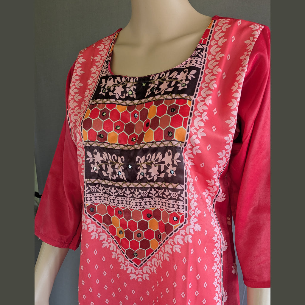 Pink Three Piece Kurti
