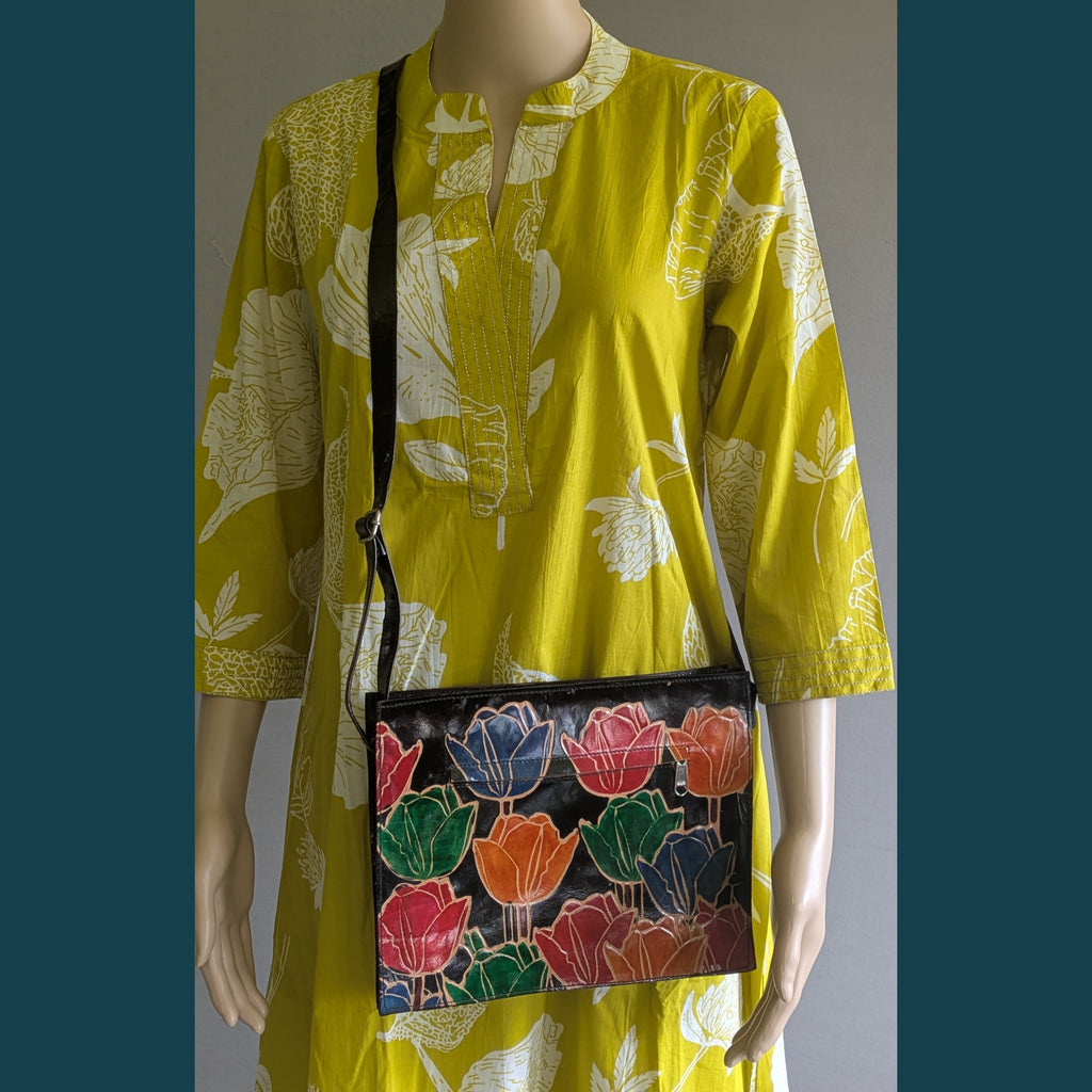 Tulip Leather Bag from Santiniketan