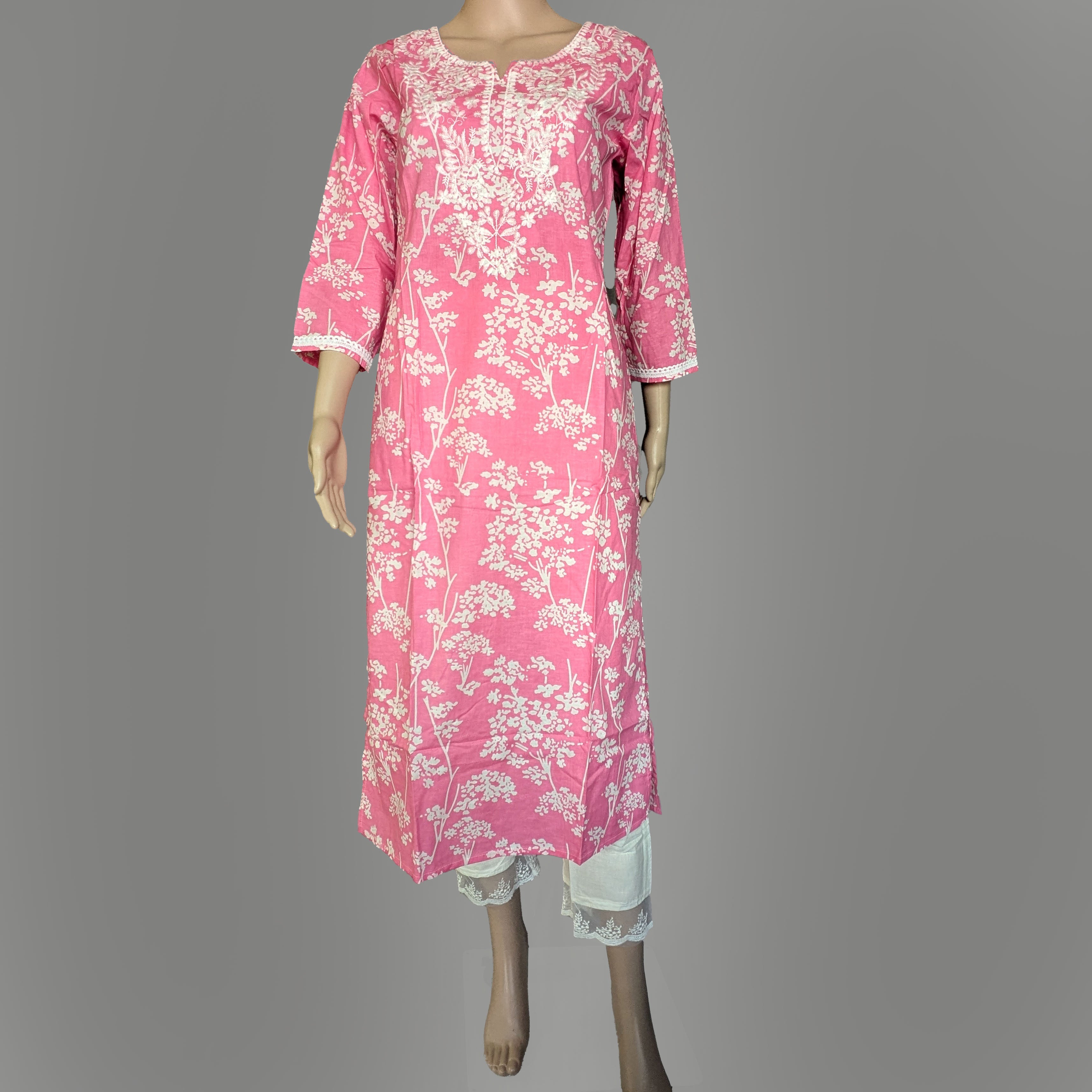 Two Piece Kurti with Embroidery Work