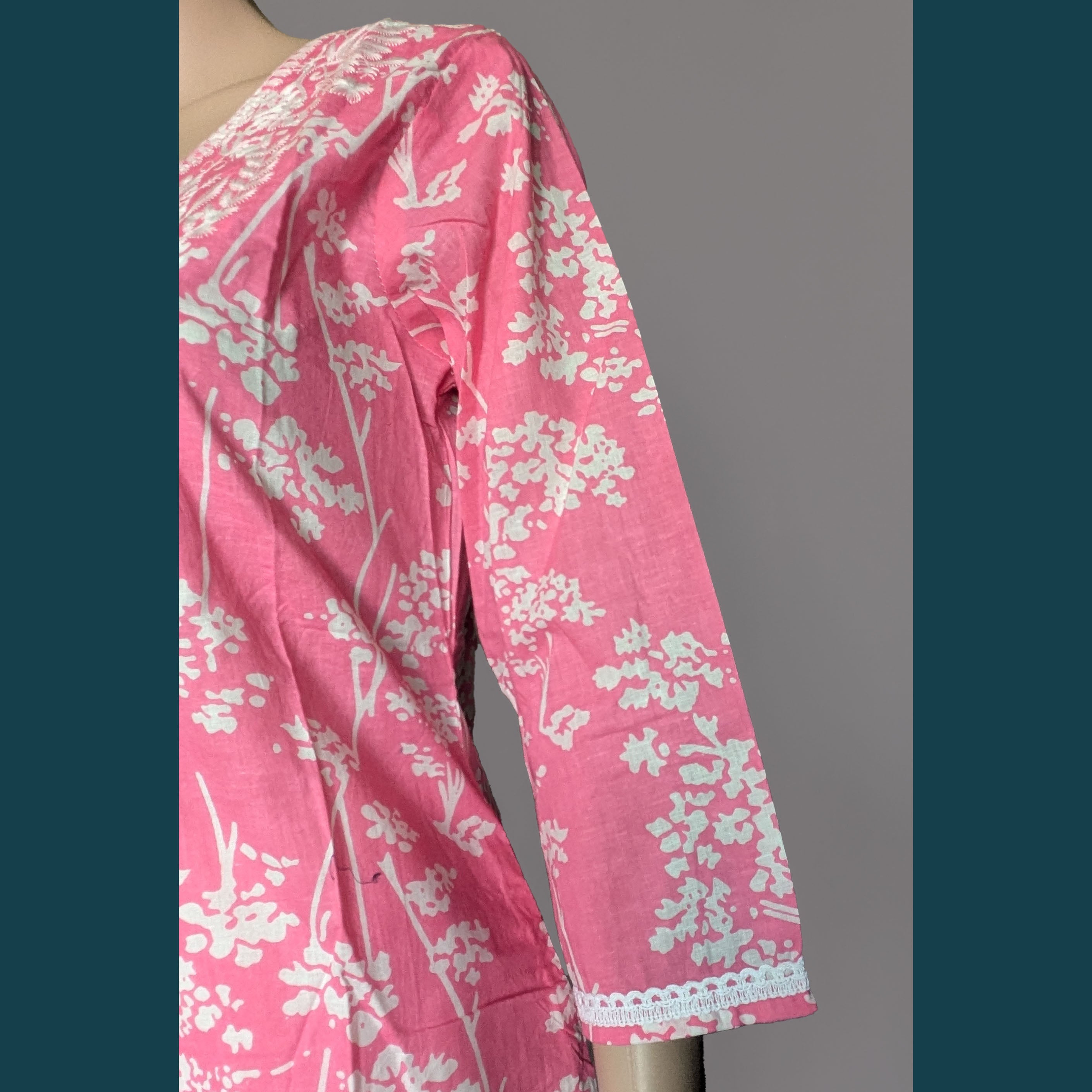 Two Piece Kurti with Embroidery Work