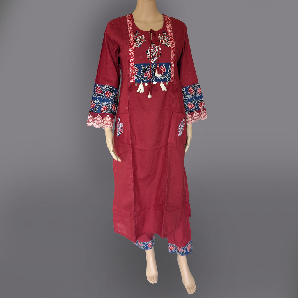 Three Piece Kurta with Two Side Pockets