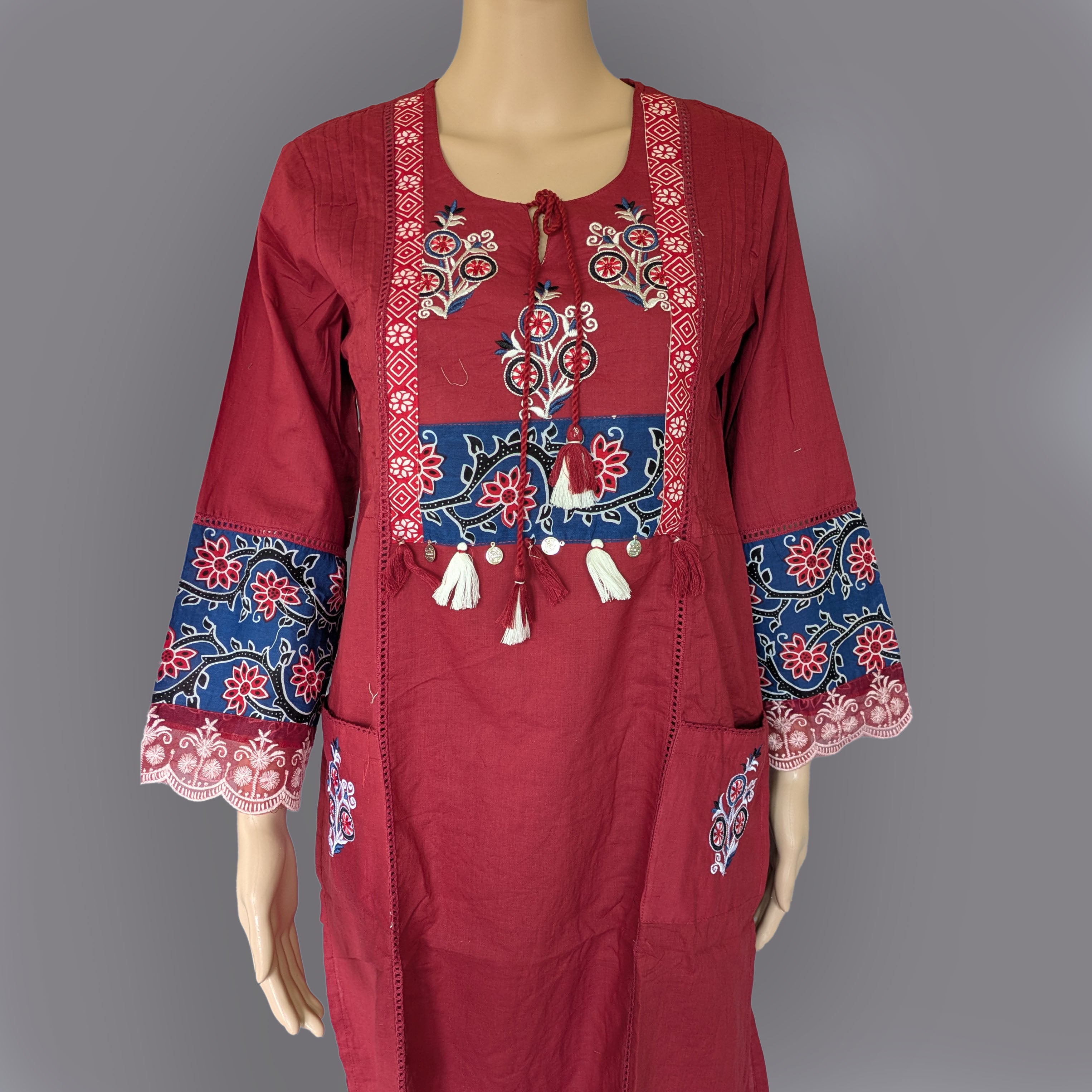 Three Piece Kurta with Two Side Pockets