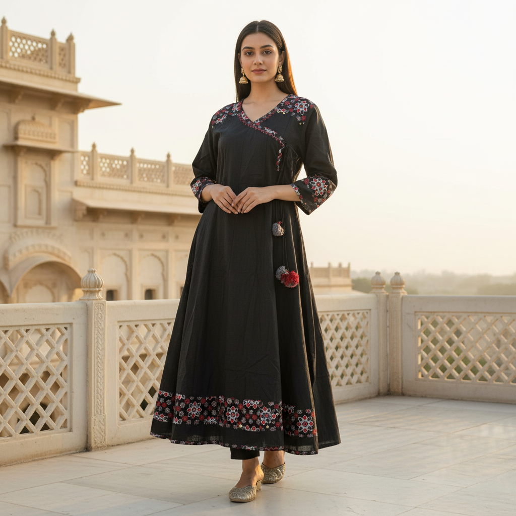 Three Piece Kurti Black
