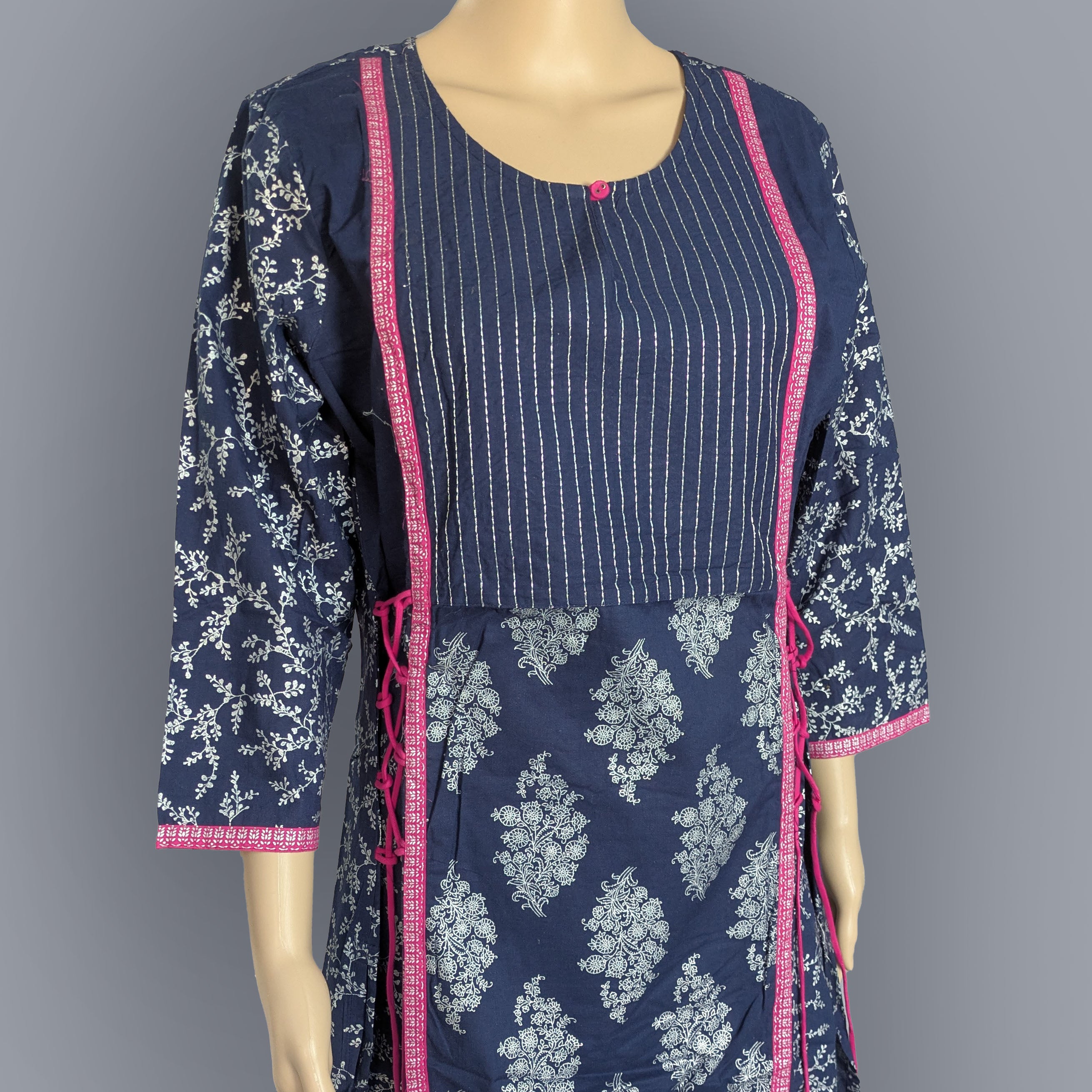 Navy Blue Printed Kurti