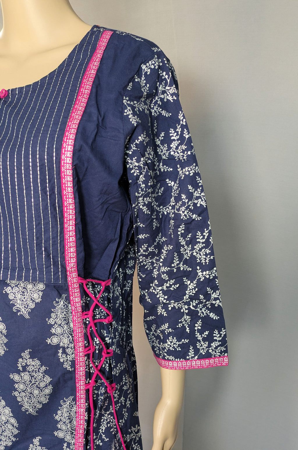 Navy Blue Printed Kurti