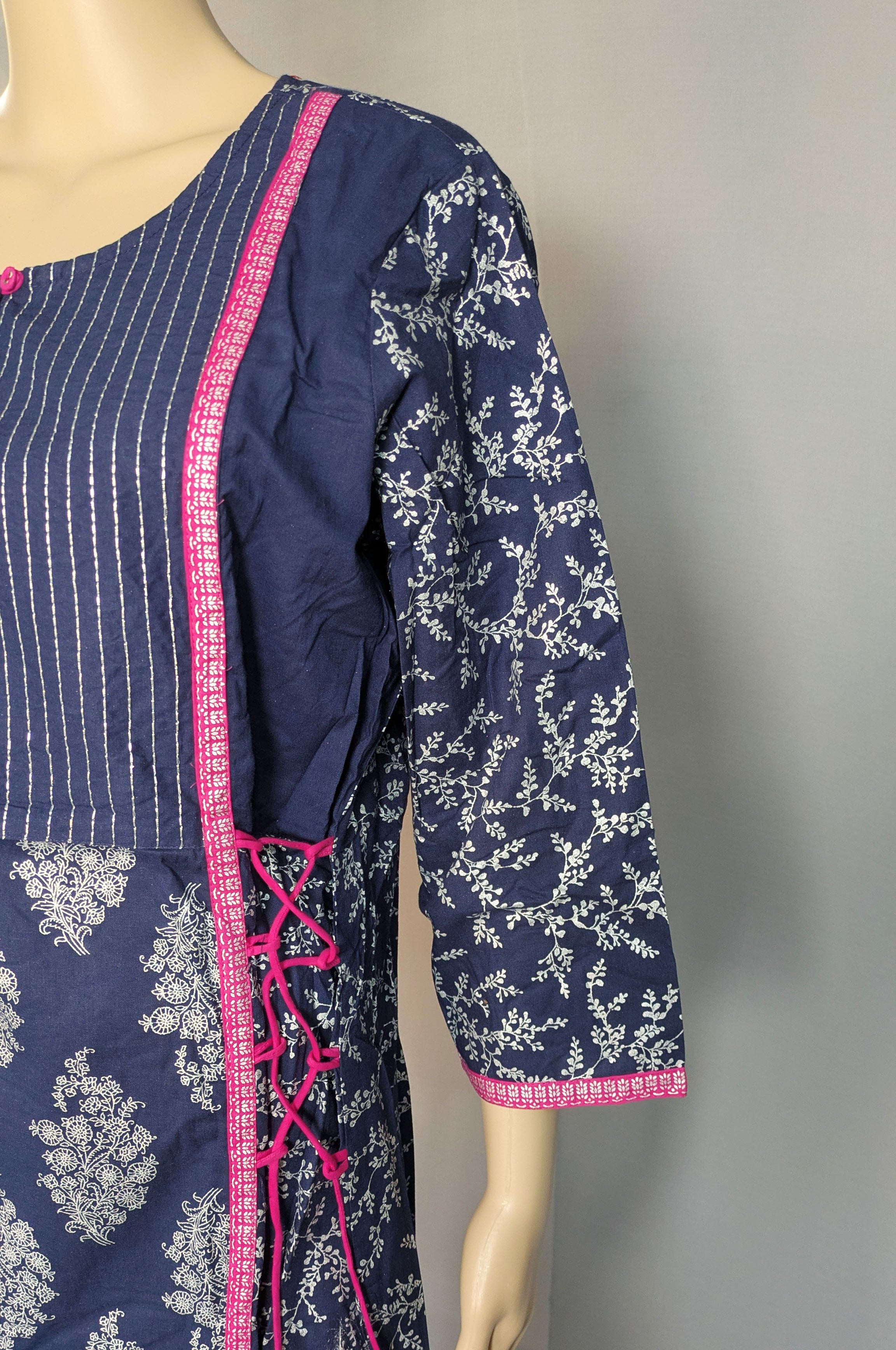 Navy Blue Printed Kurti