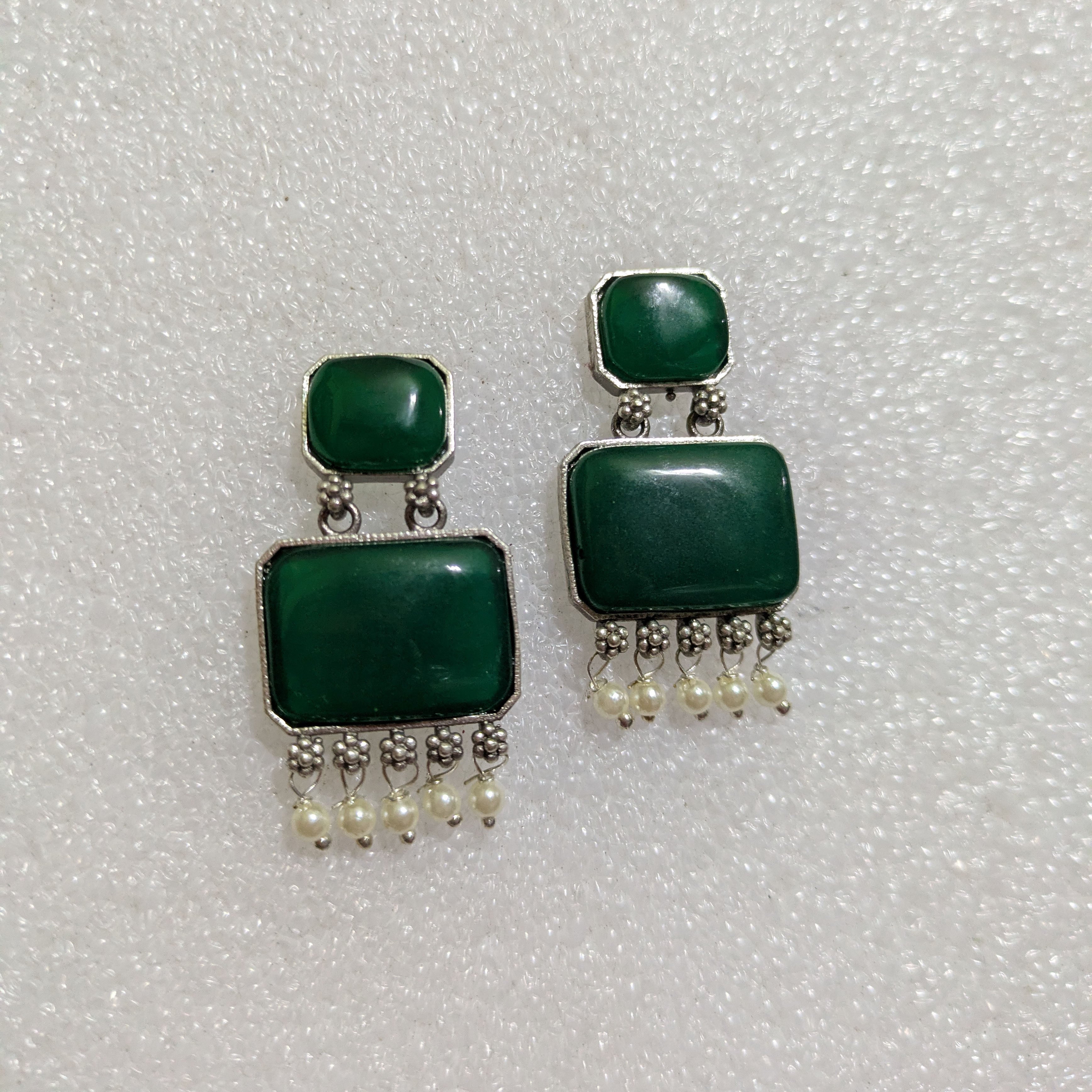 Green Dangler Earring
