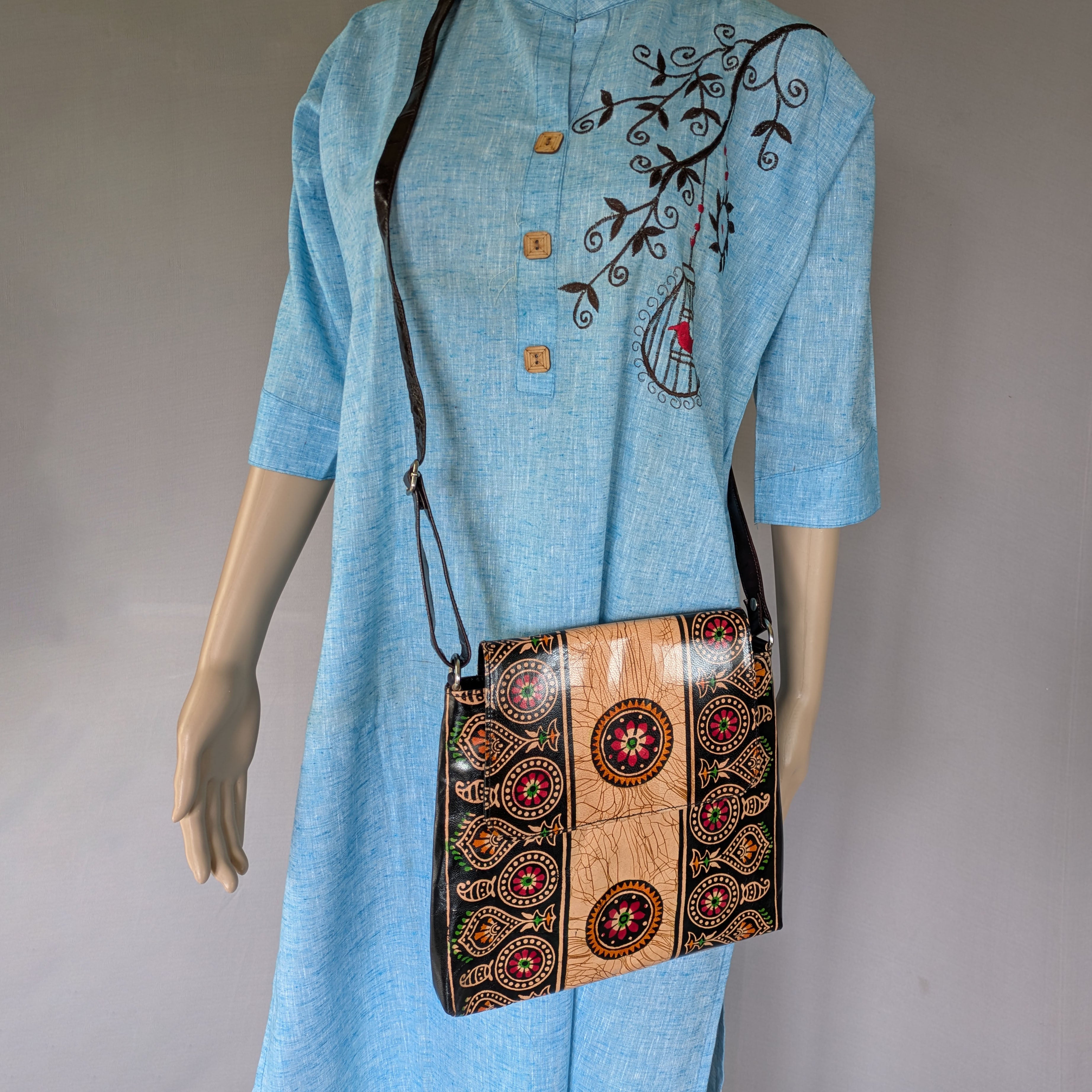 Leather Bag from Santiniketa