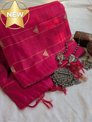 Bhagalpuri Sari Dark Pink