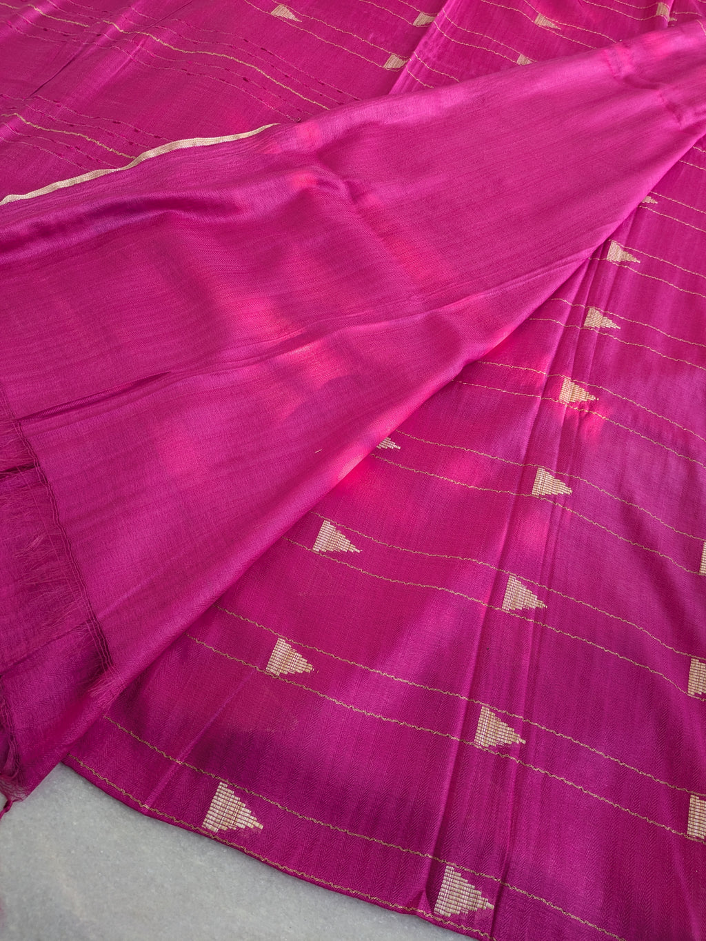 Bhagalpuri Sari Fuchsia Pink