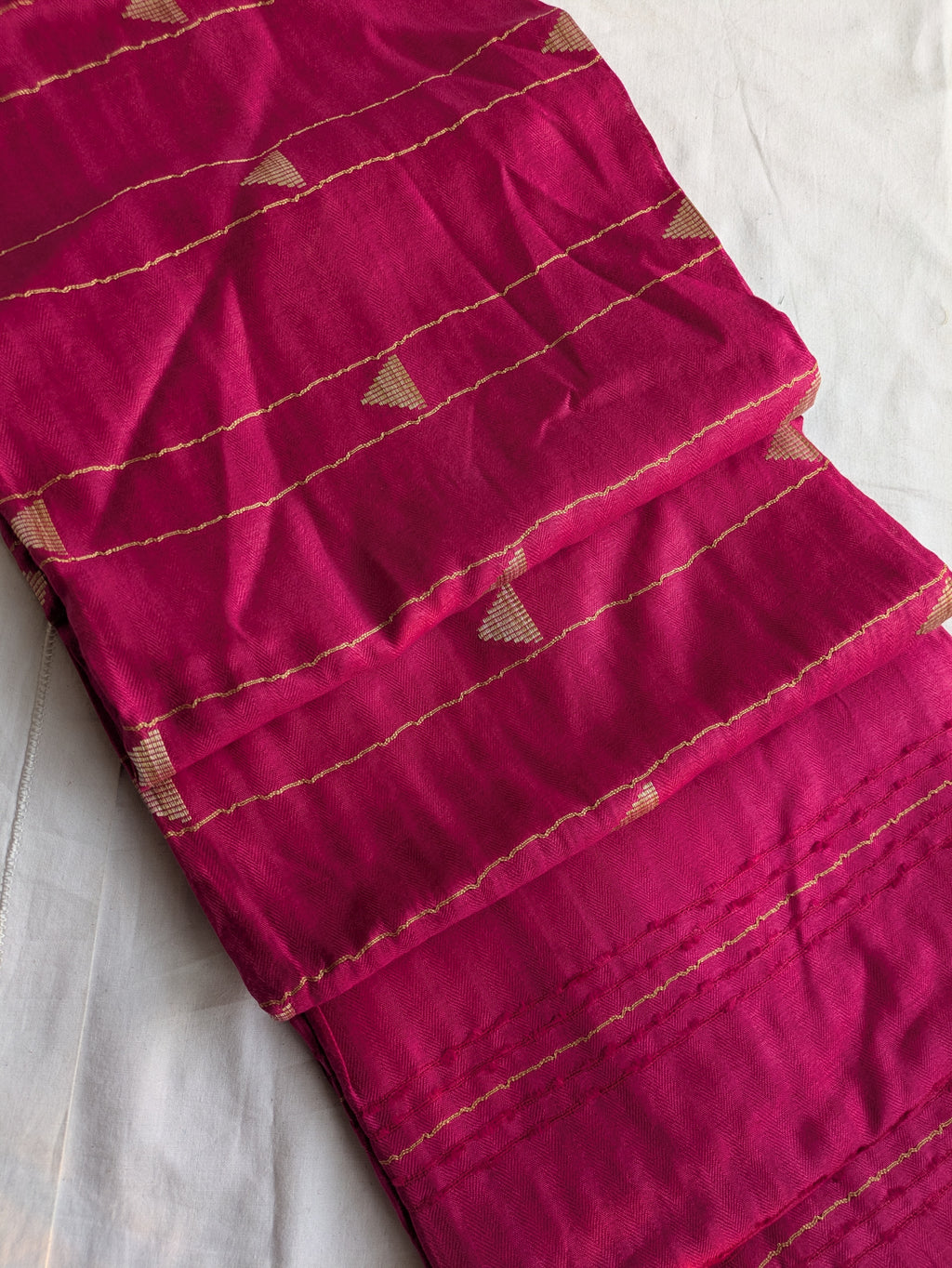 Bhagalpuri Sari Dark Pink