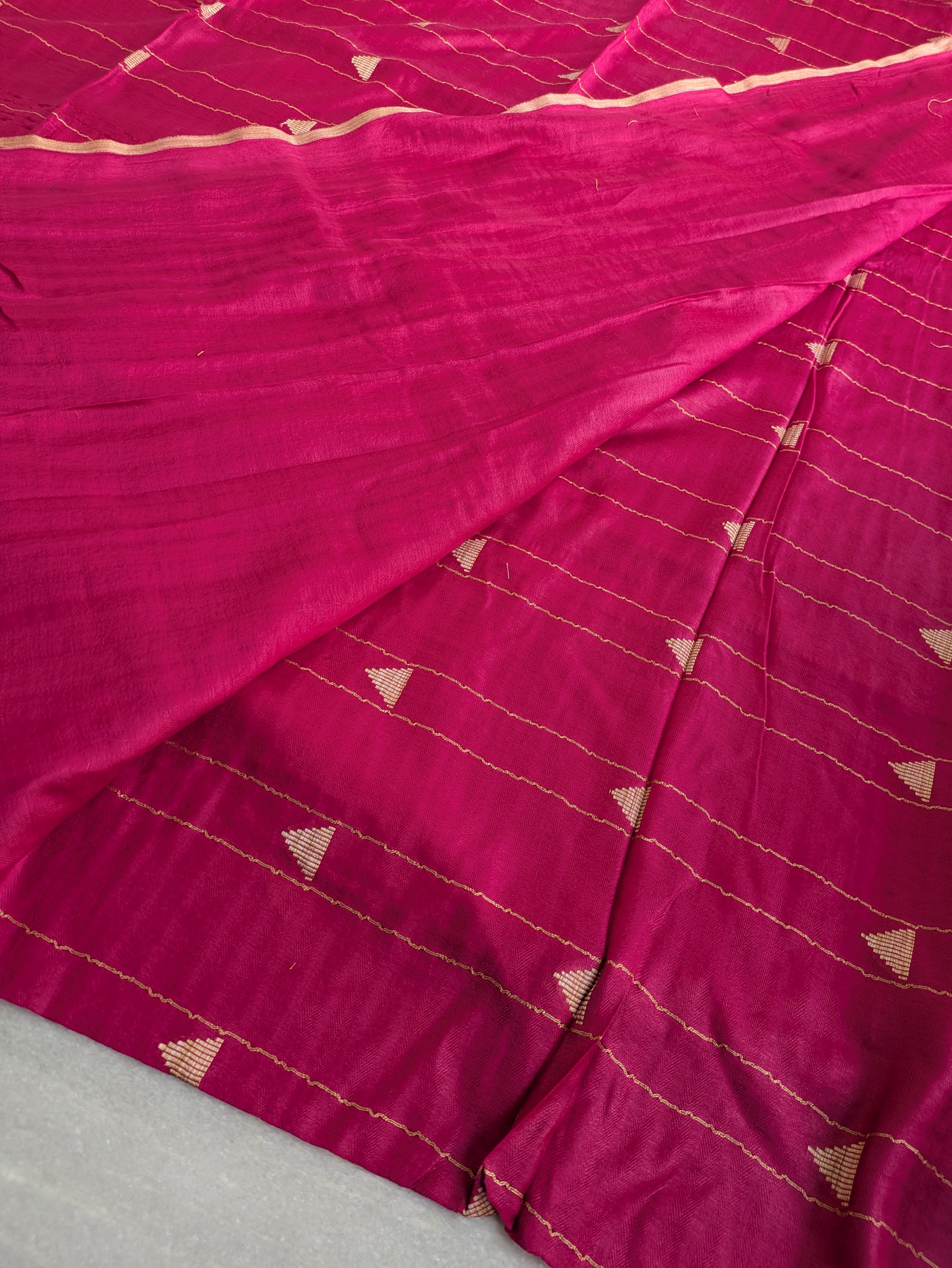 Bhagalpuri Sari Dark Pink
