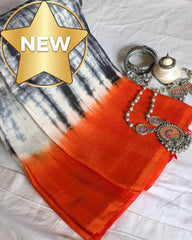 Bandhni Print Pure Silk with Blouse Piece