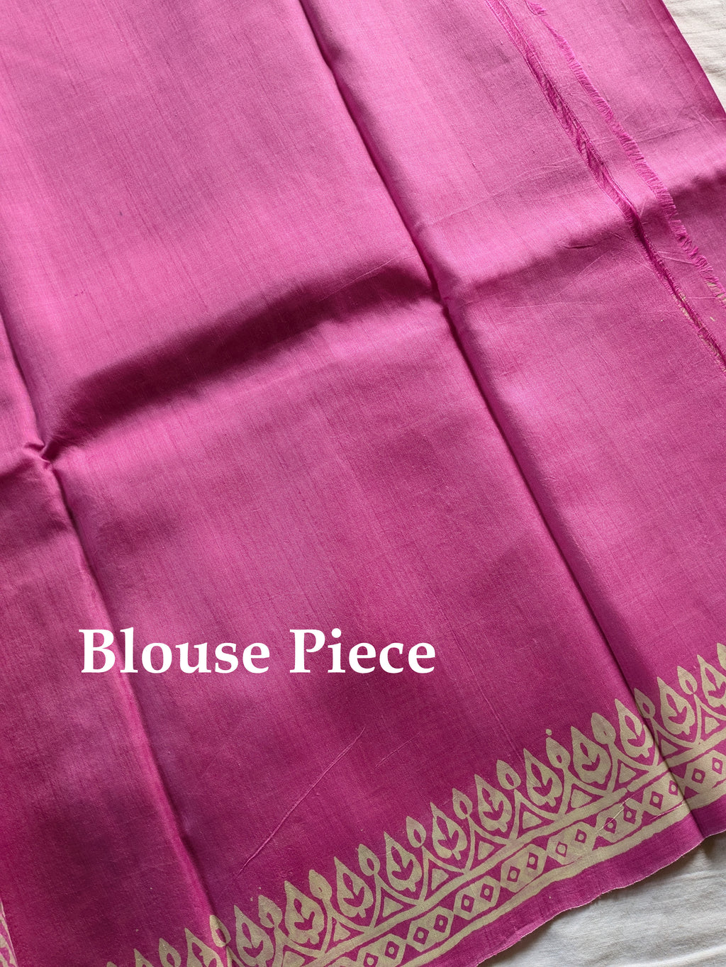 Bishnupuri Block Print Katan Silk Sari with Blousepiece
