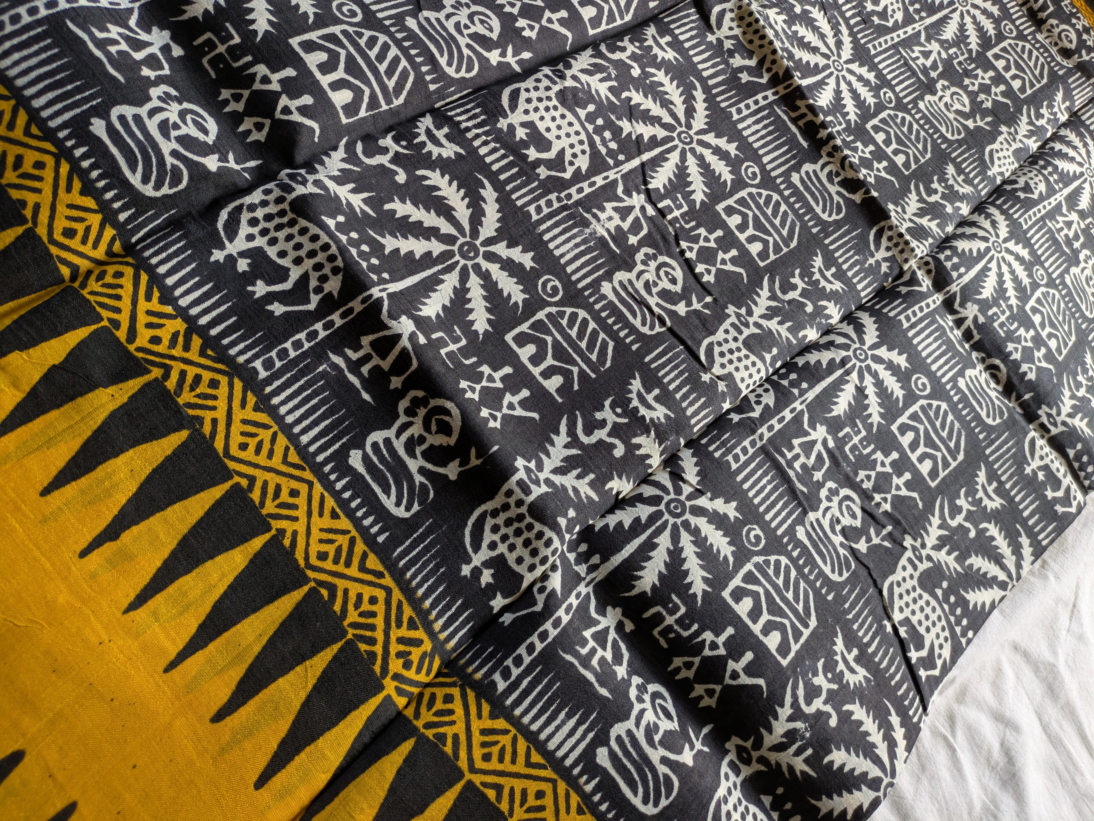 Black Pure Silk with Blouse Piece