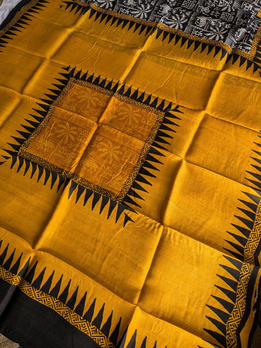 Black Pure Silk with Blouse Piece