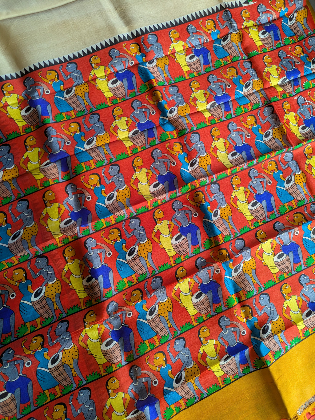 Patli Pollu Pure Silk Sari with Blouse Piece