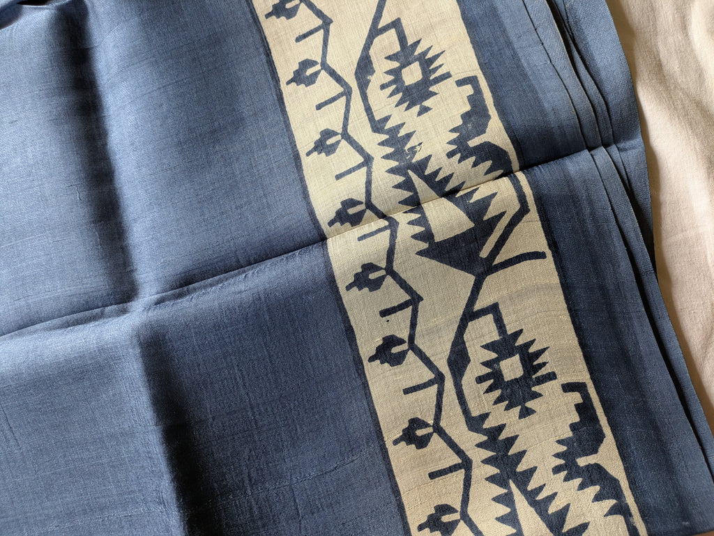 Slate Colour Pure Silk with Blouse Piece