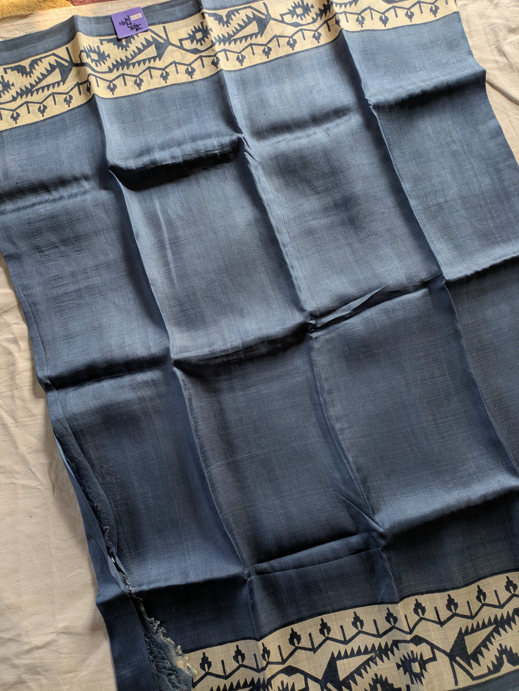 Slate Colour Pure Silk with Blouse Piece