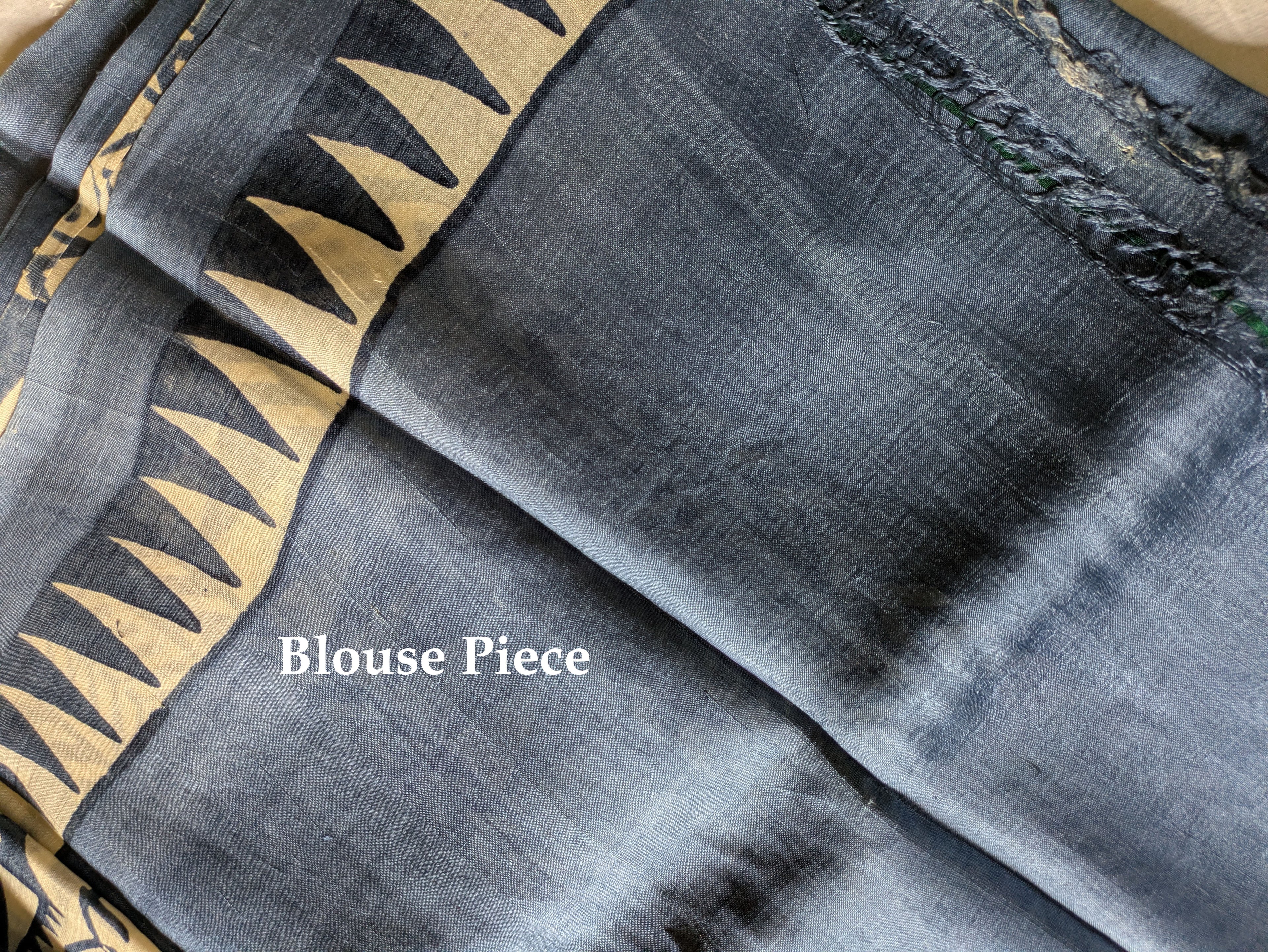 Slate Colour Pure Silk with Blouse Piece