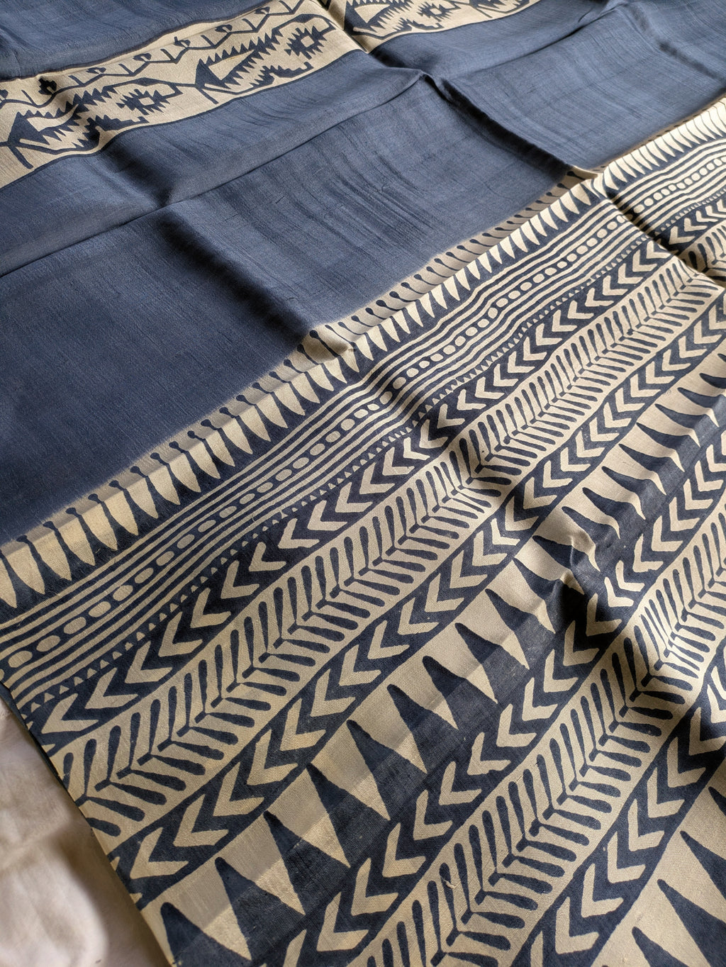 Slate Colour Pure Silk with Blouse Piece