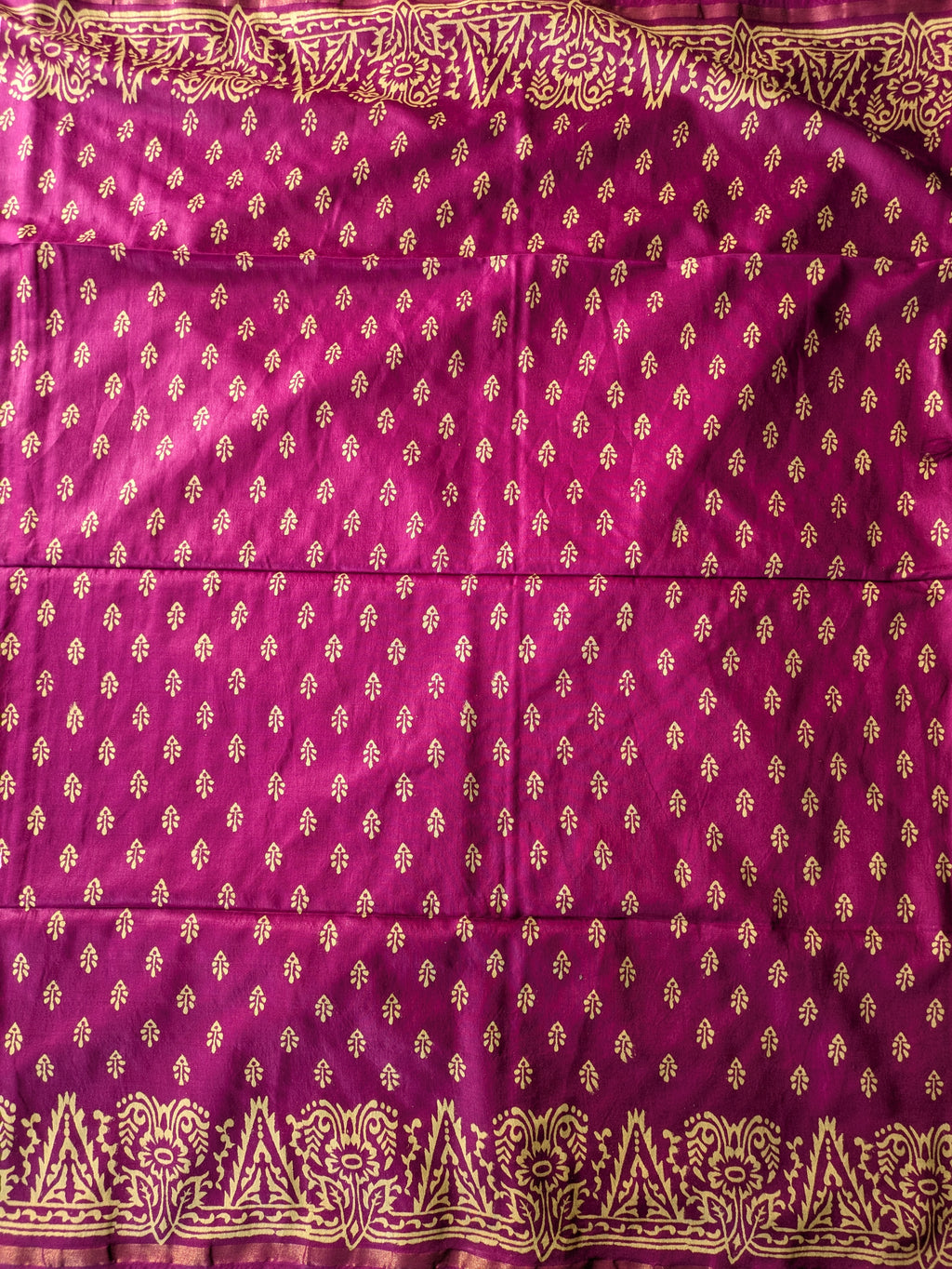 Chanderi Block Print Sari with Blouse Piece