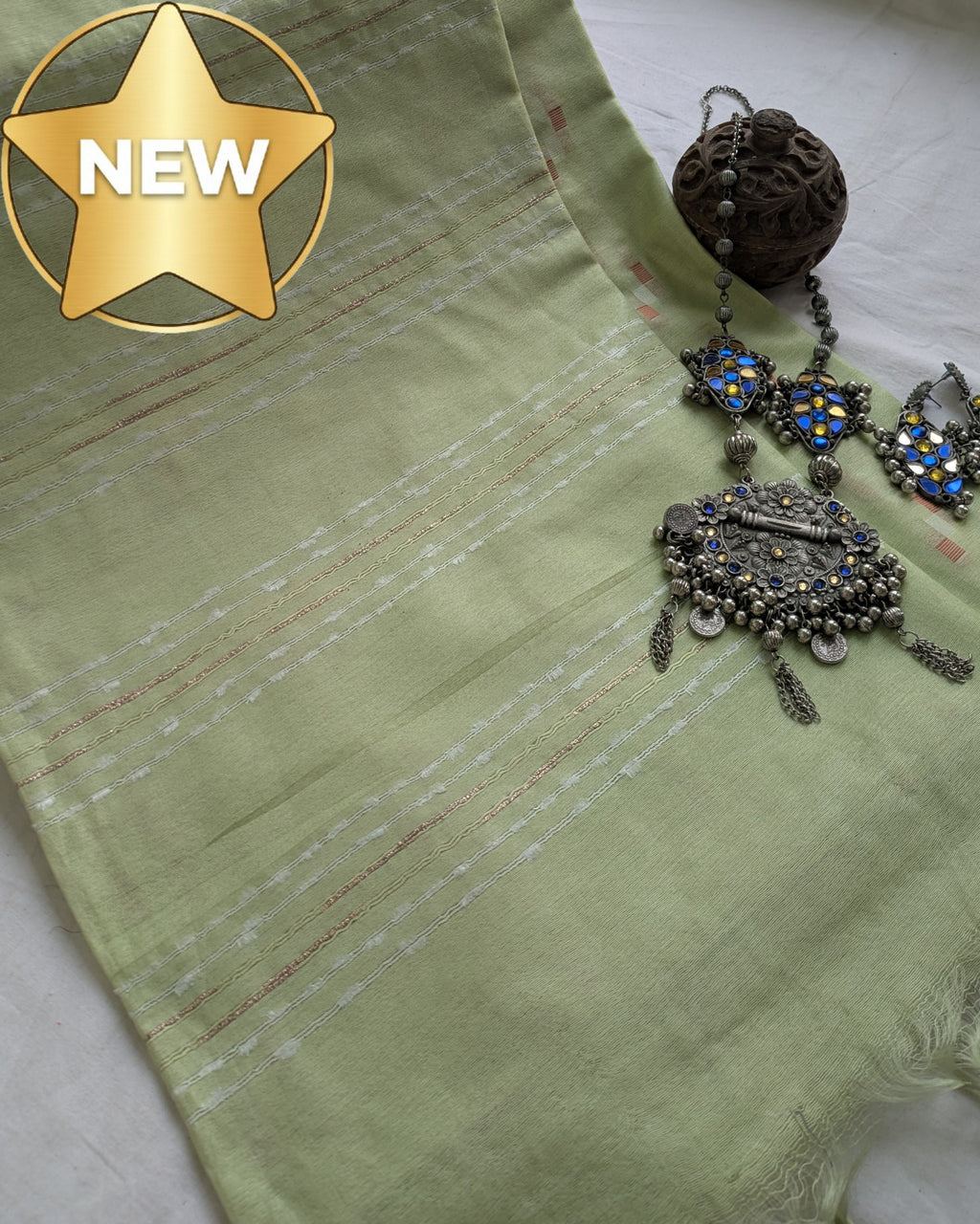 Pistachio Bhagalpuri Sari