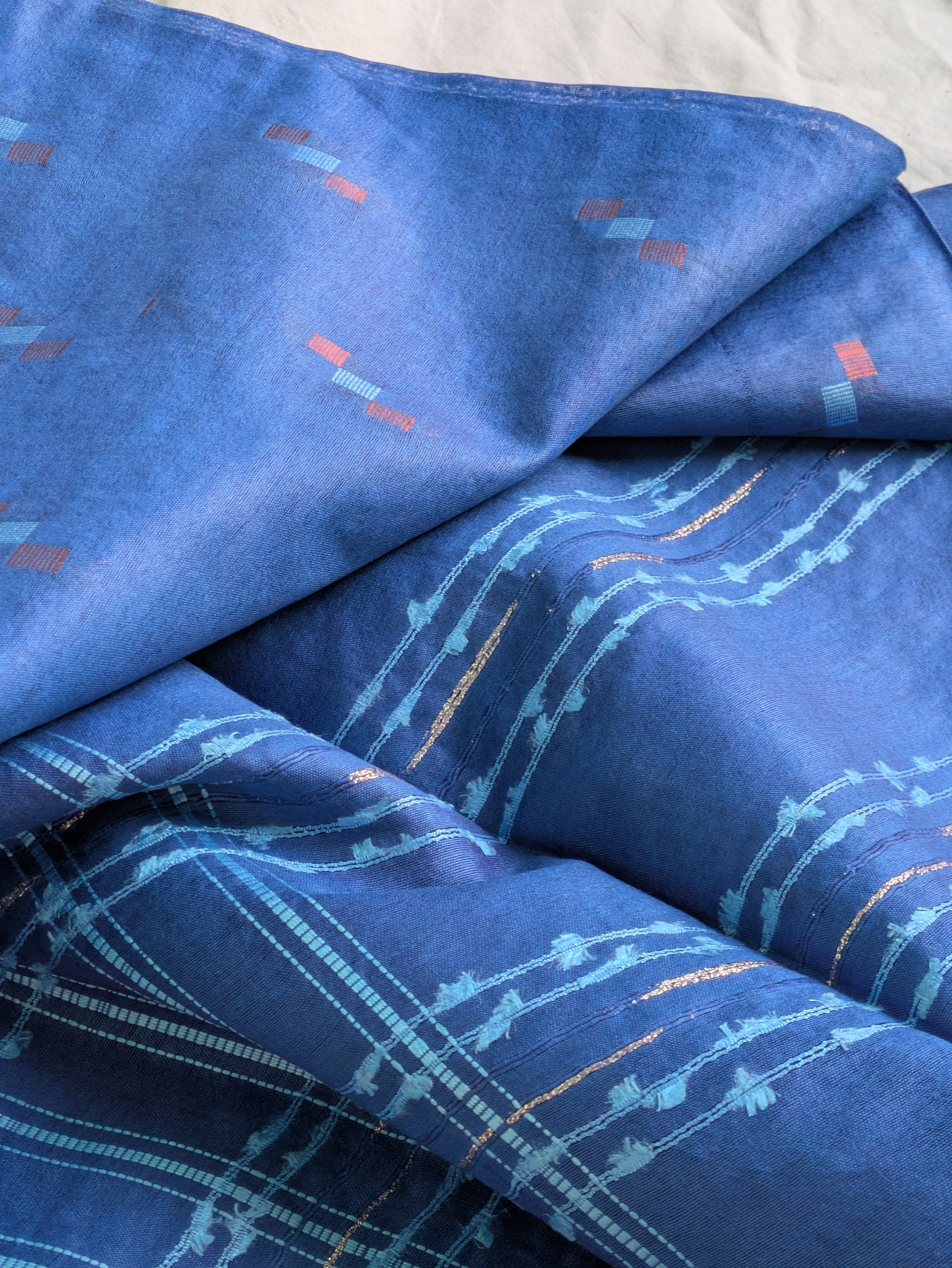 Blueberry Bhagalpury Sari