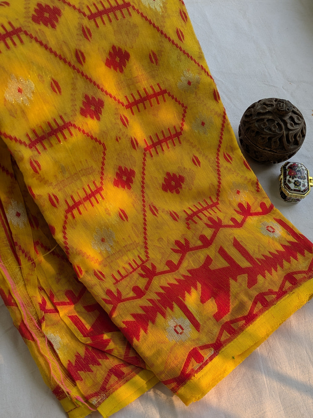 Yellow Dhakai Sari
