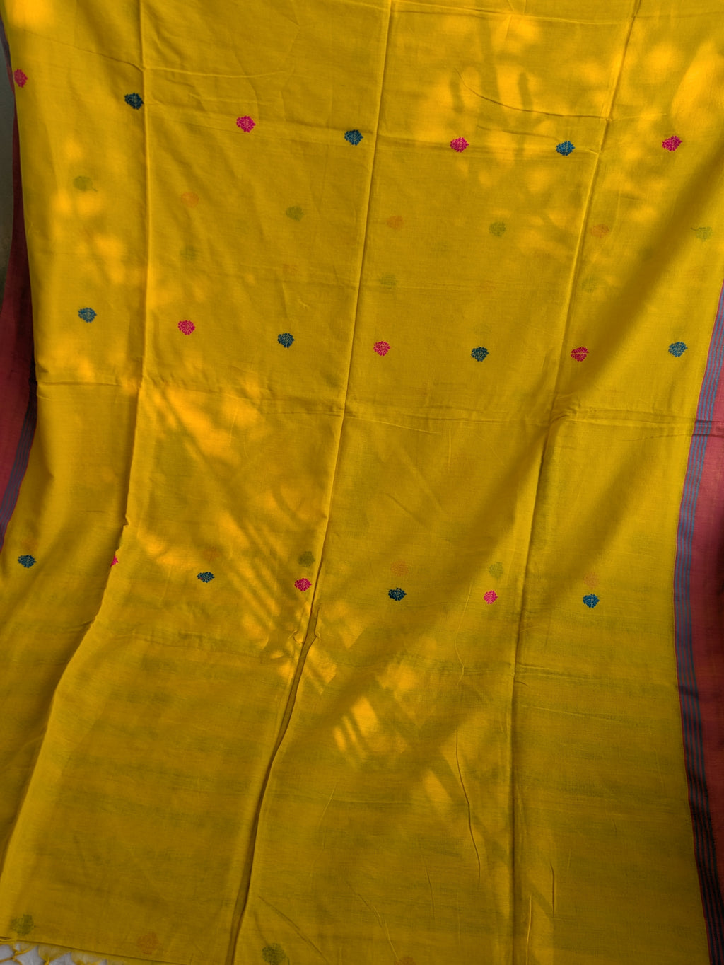 Phulia Cotton Sari with Blouse Piece Yellow