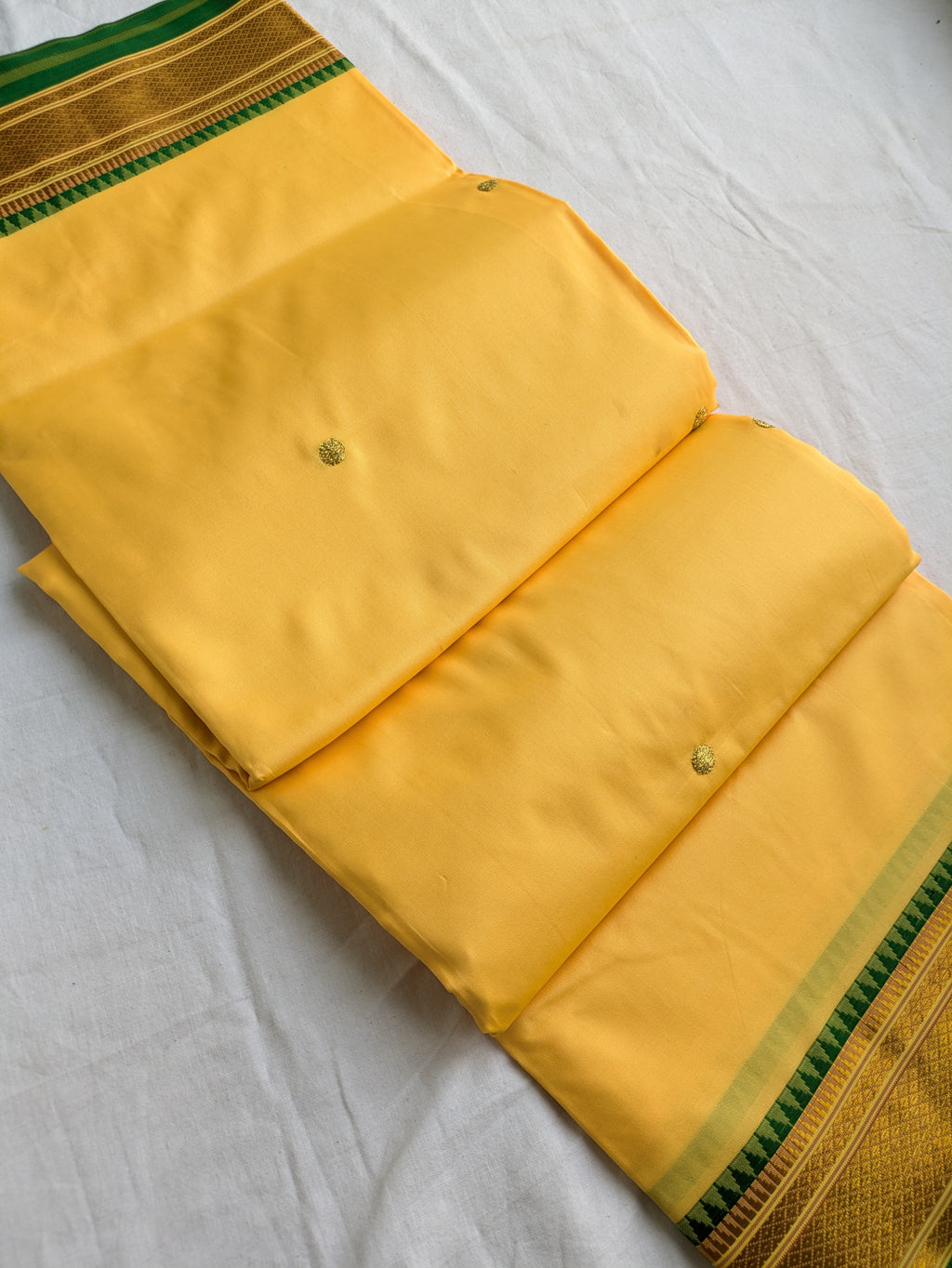 South Silk Sari with Blouse Piece Yellow