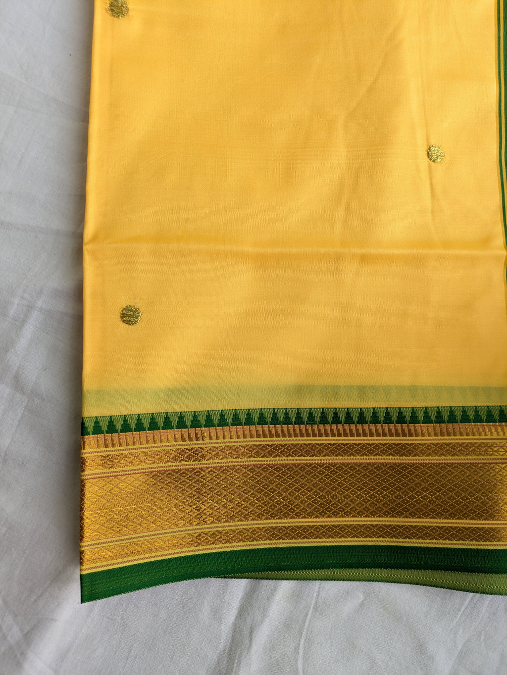 South Silk Sari with Blouse Piece Yellow
