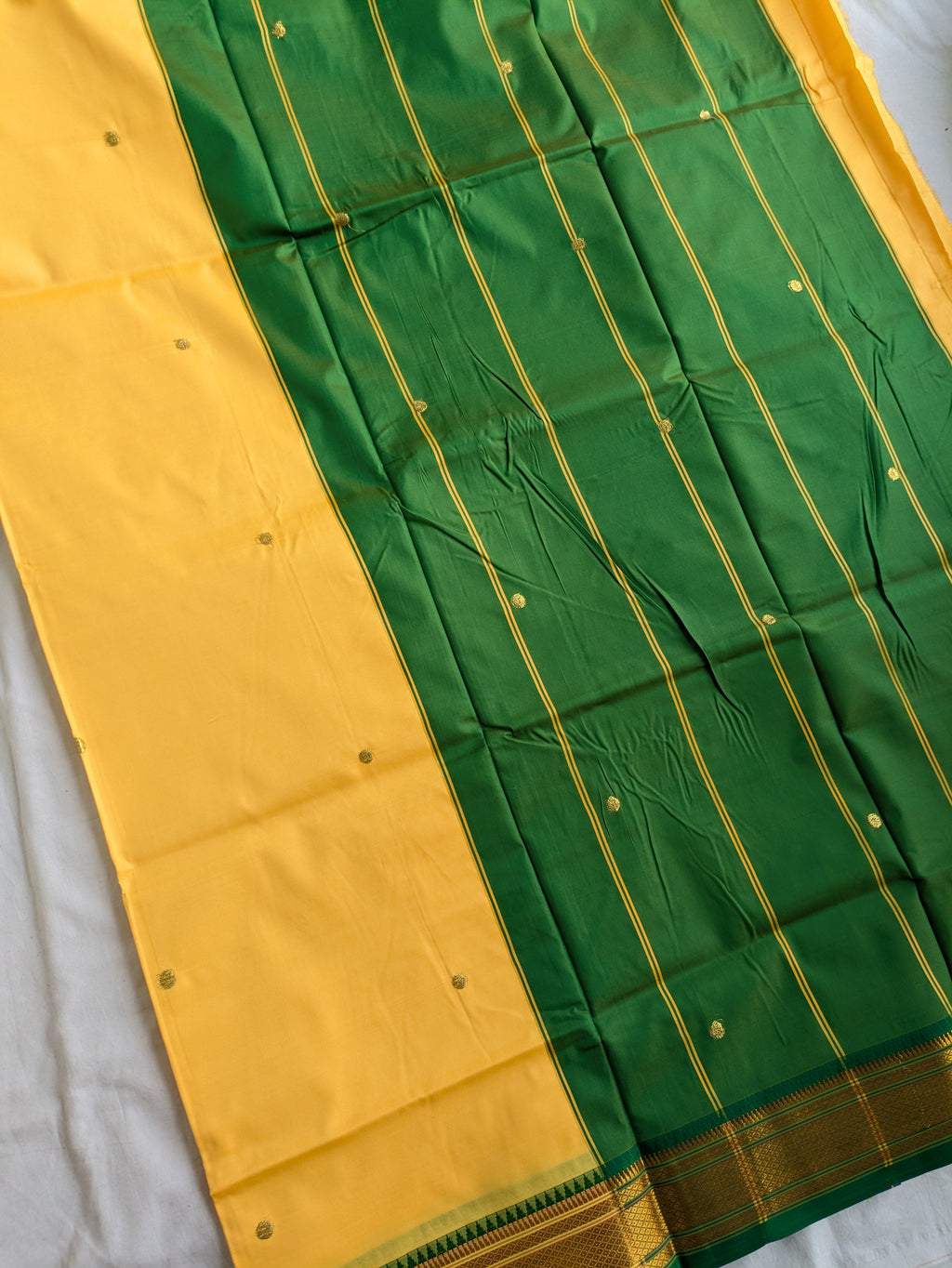 South Silk Sari with Blouse Piece Yellow