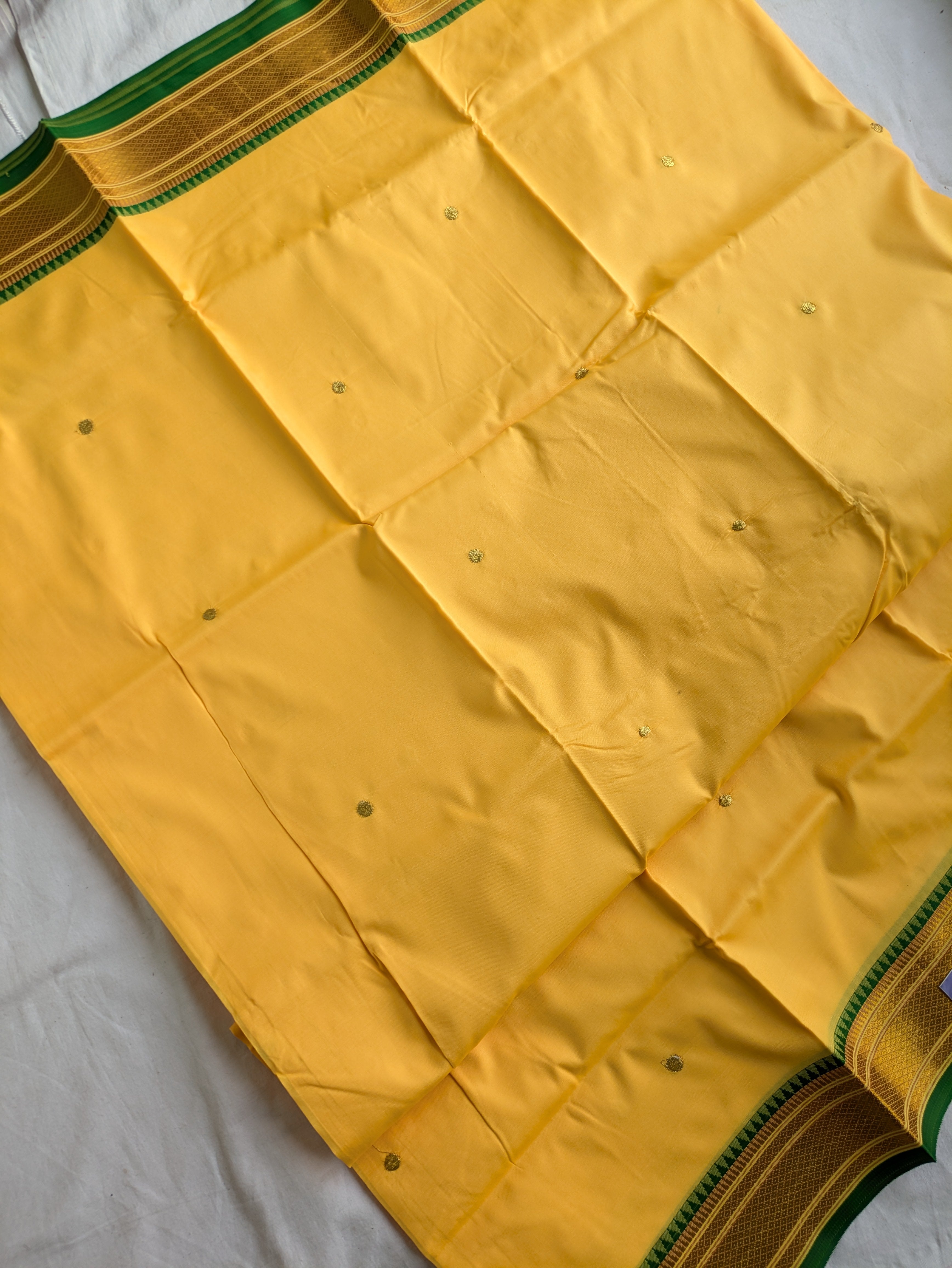 South Silk Sari with Blouse Piece Yellow