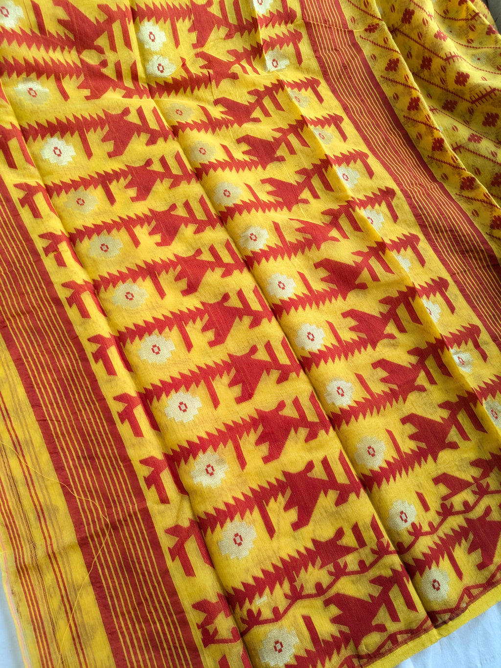 Yellow Dhakai Sari