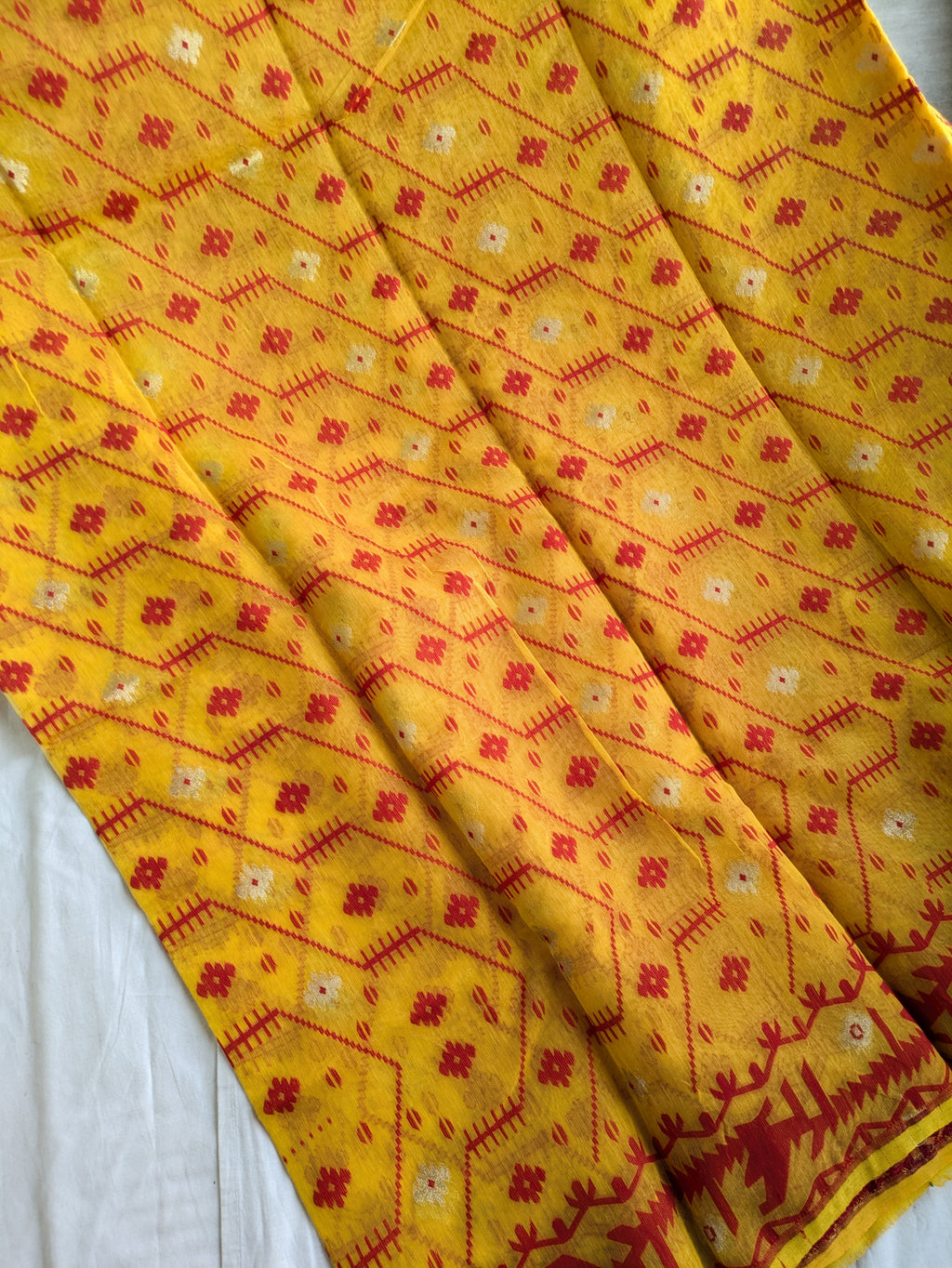 Yellow Dhakai Sari