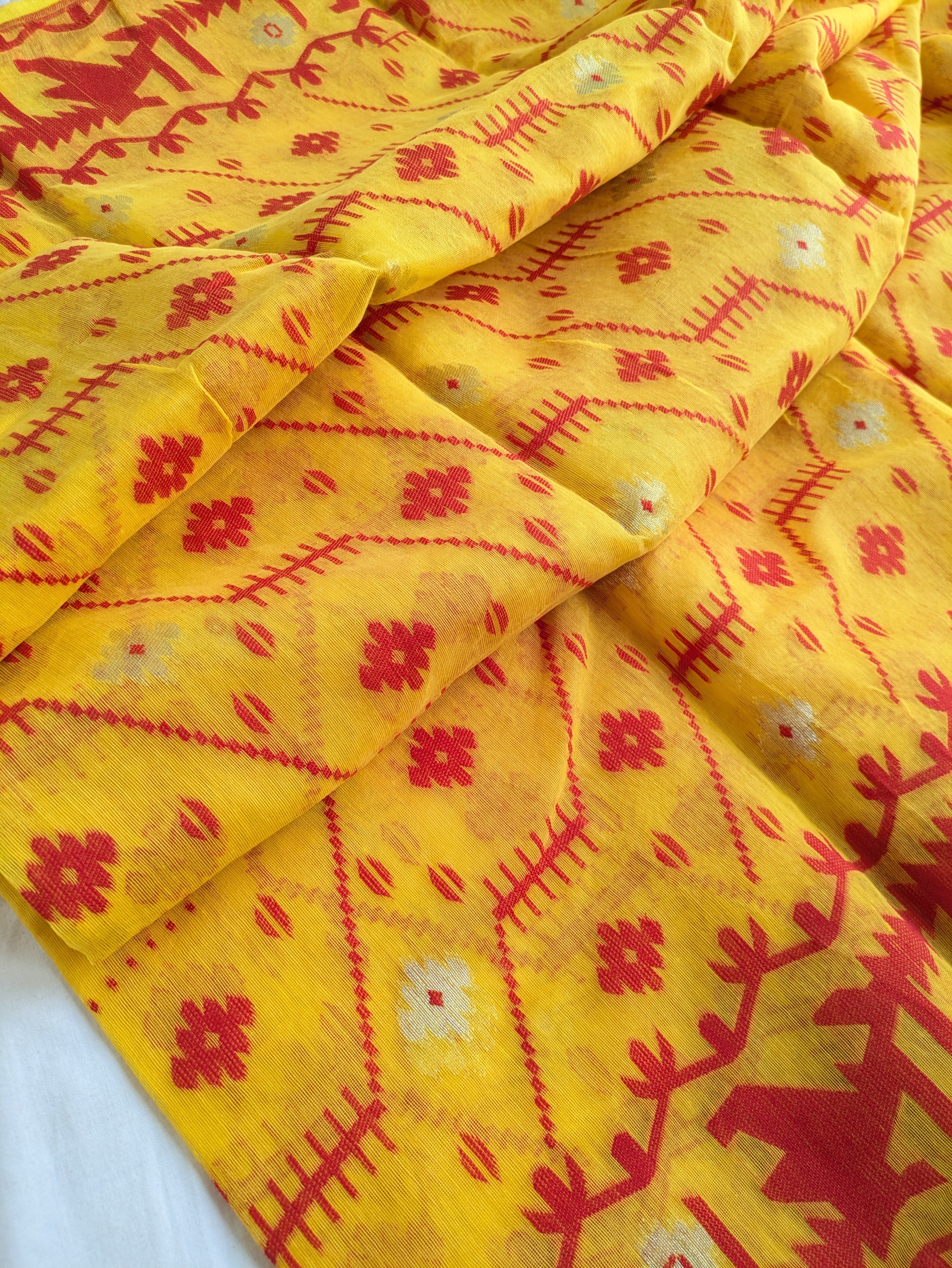 Yellow Dhakai Sari