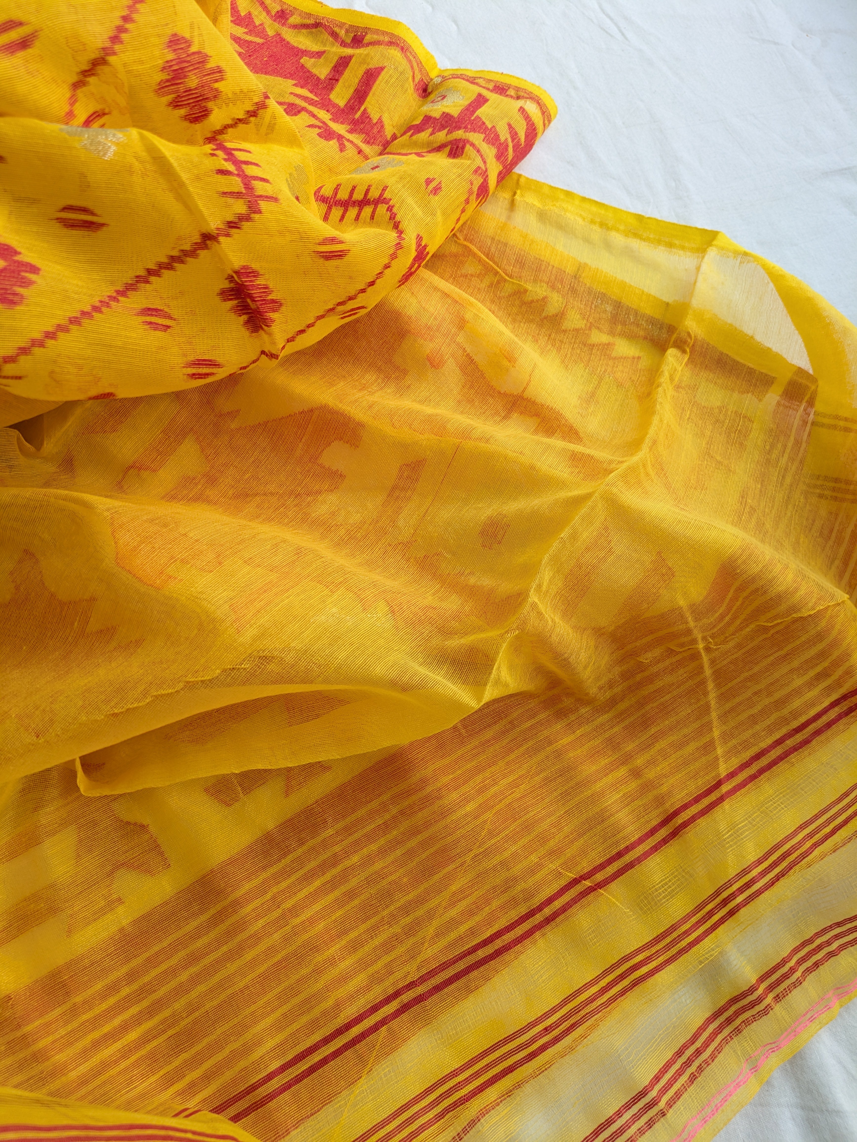 Yellow Dhakai Sari