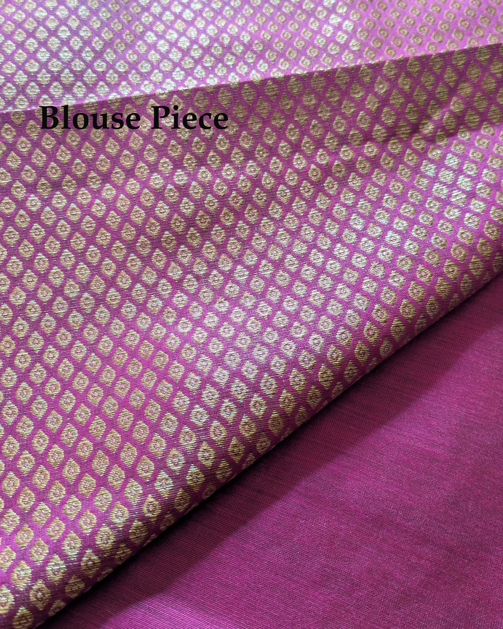 Muga Border Sari with Blouse Piece (Magenta)